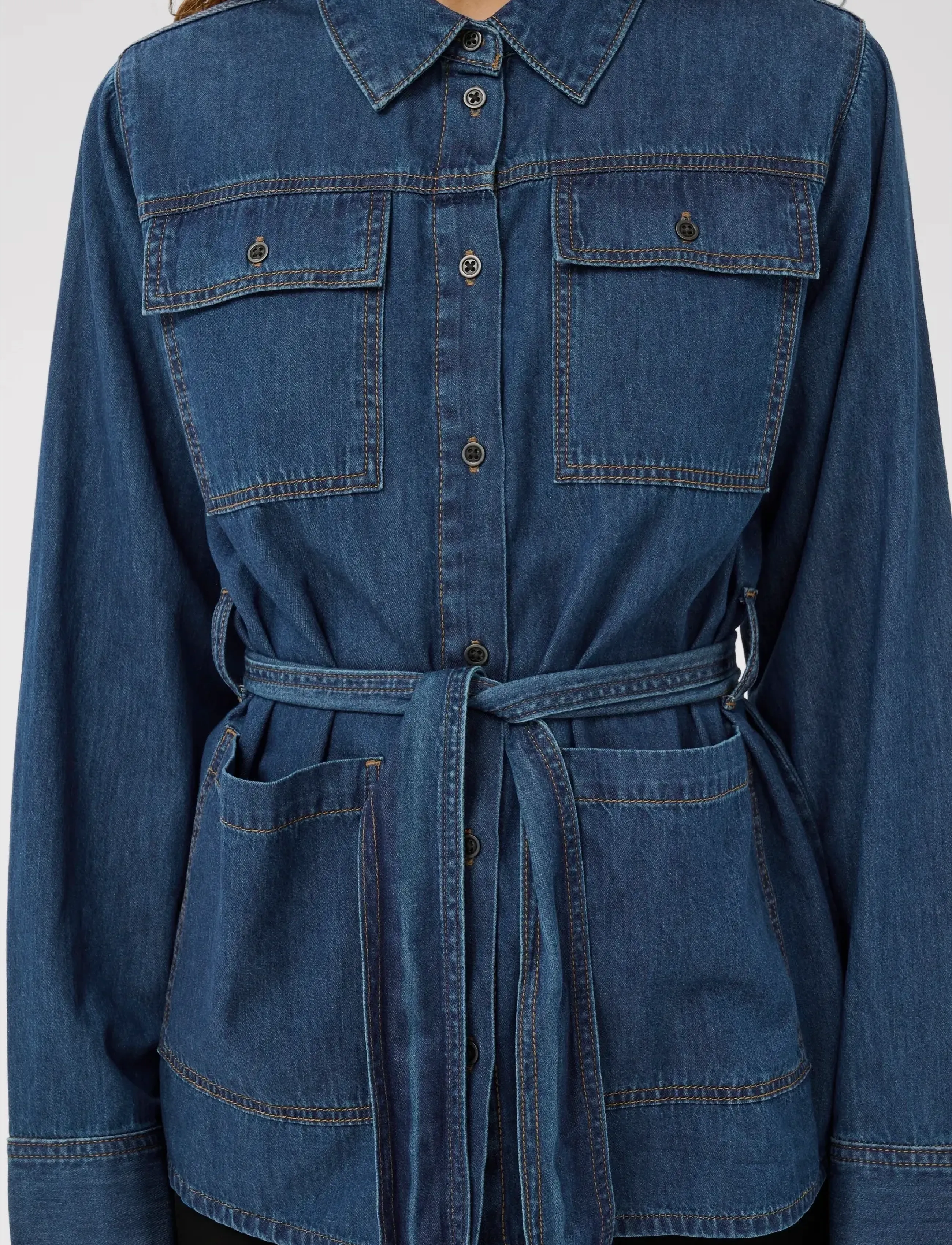 Culture - CUlava Arpa Shirt - denimskjorter - dark blue wash - 5