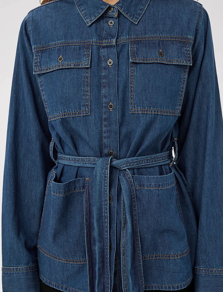 Culture - CUlava Arpa Shirt - denimskjorter - dark blue wash - 5