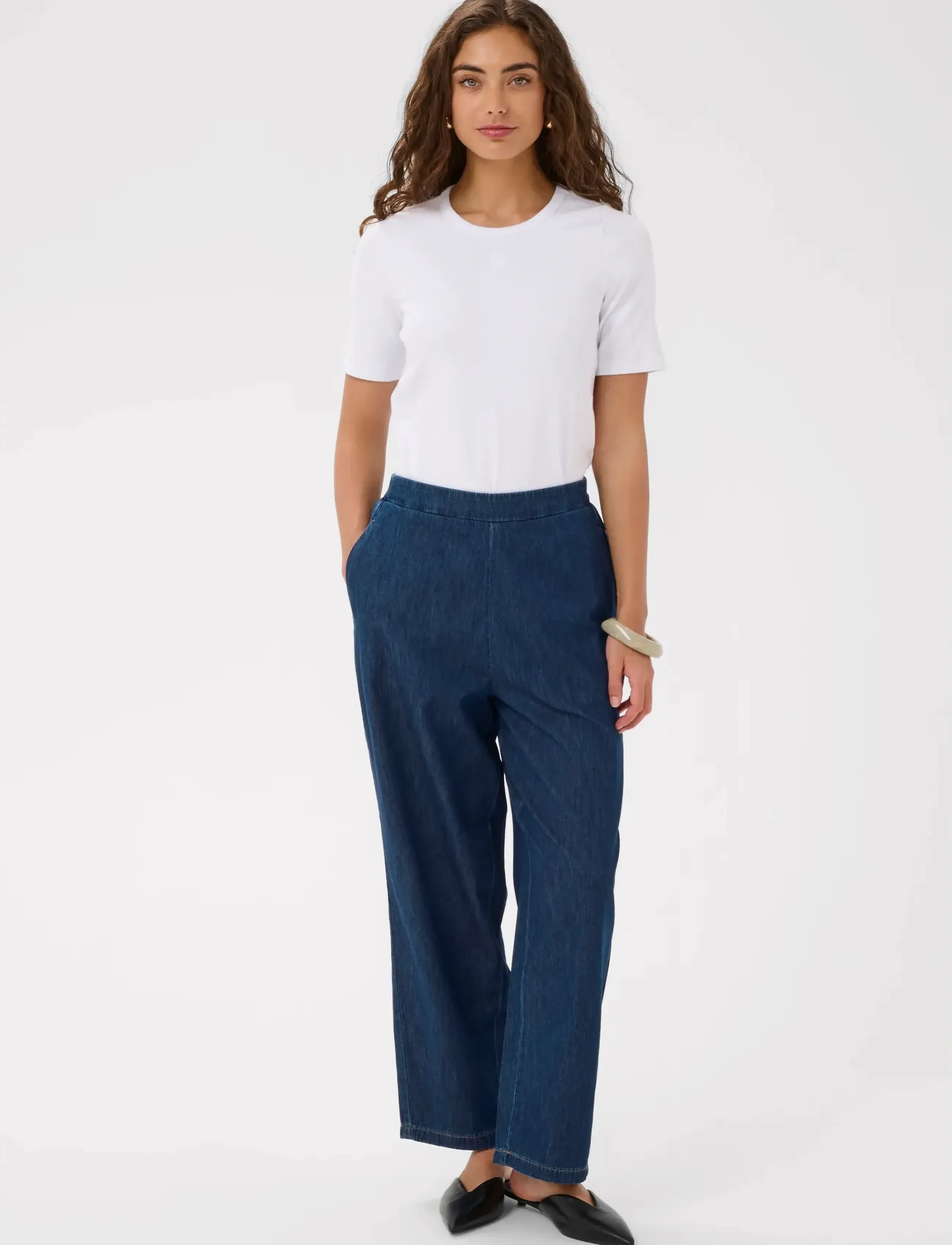 Culture - CUlava Arpa Pants - igapäevane stiil - dark blue wash - 3
