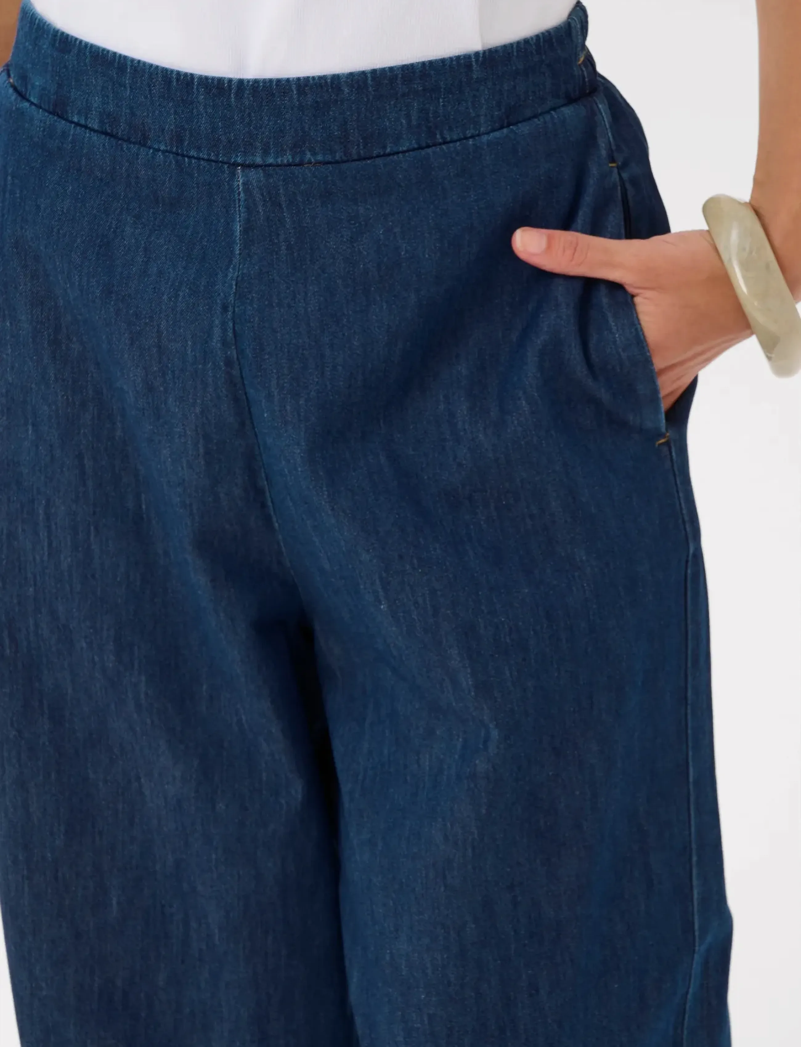 Culture - CUlava Arpa Pants - igapäevane stiil - dark blue wash - 5