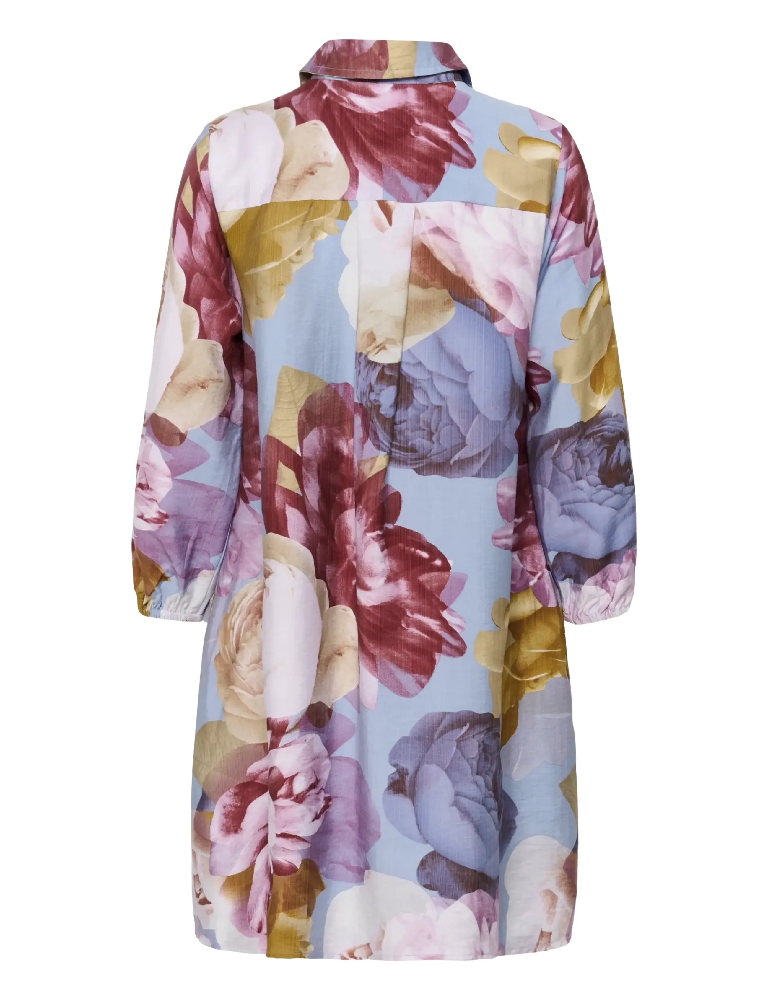 Culture - CUmagna Greece Short Dress - skjortekjoler - blue//pink/yellow flower - 2
