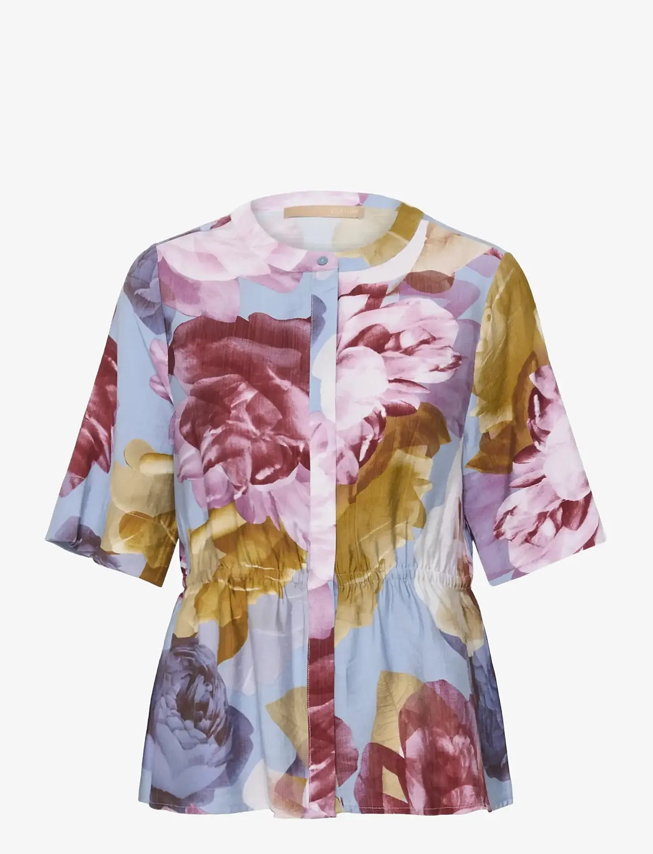 Culture - CUmagna Greece Shirt - short-sleeved shirts - blue//pink/yellow flower - 0