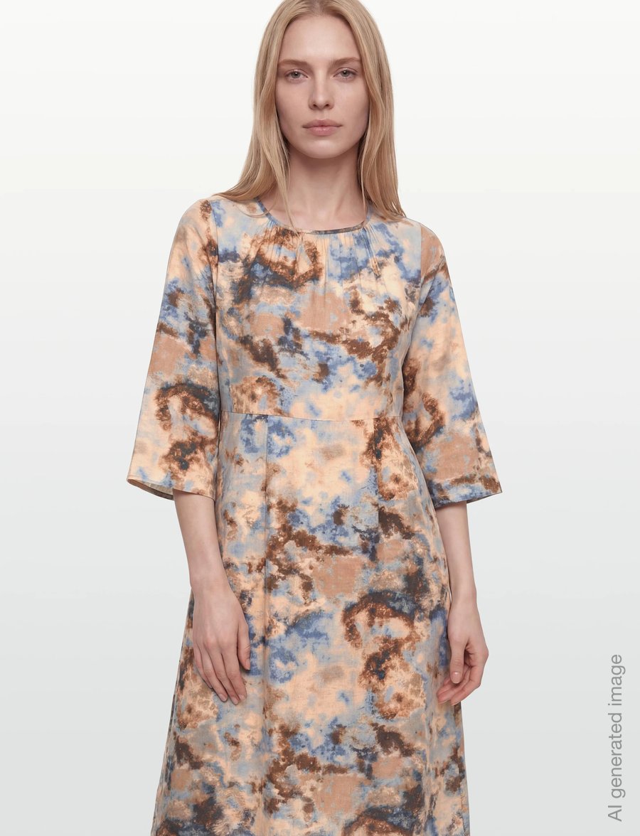 Culture - CUhizzy Greece Long Dress - abendkleider - brown/blue splash - 3