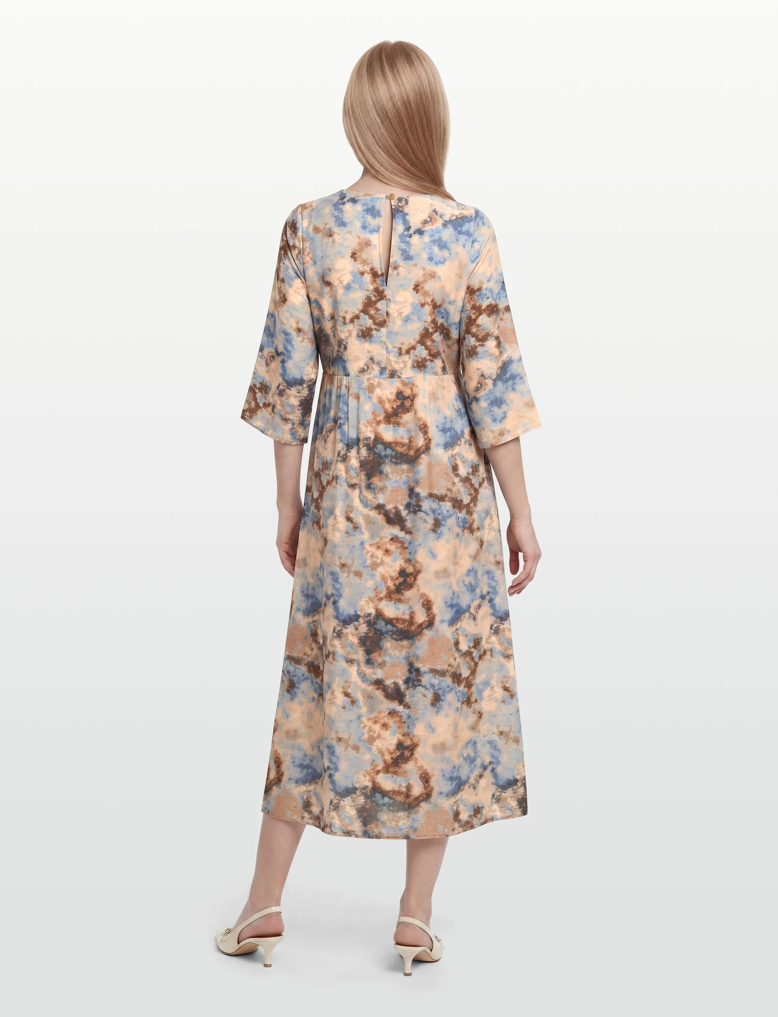Culture - CUhizzy Greece Long Dress - Õhtukleidid - brown/blue splash - 4