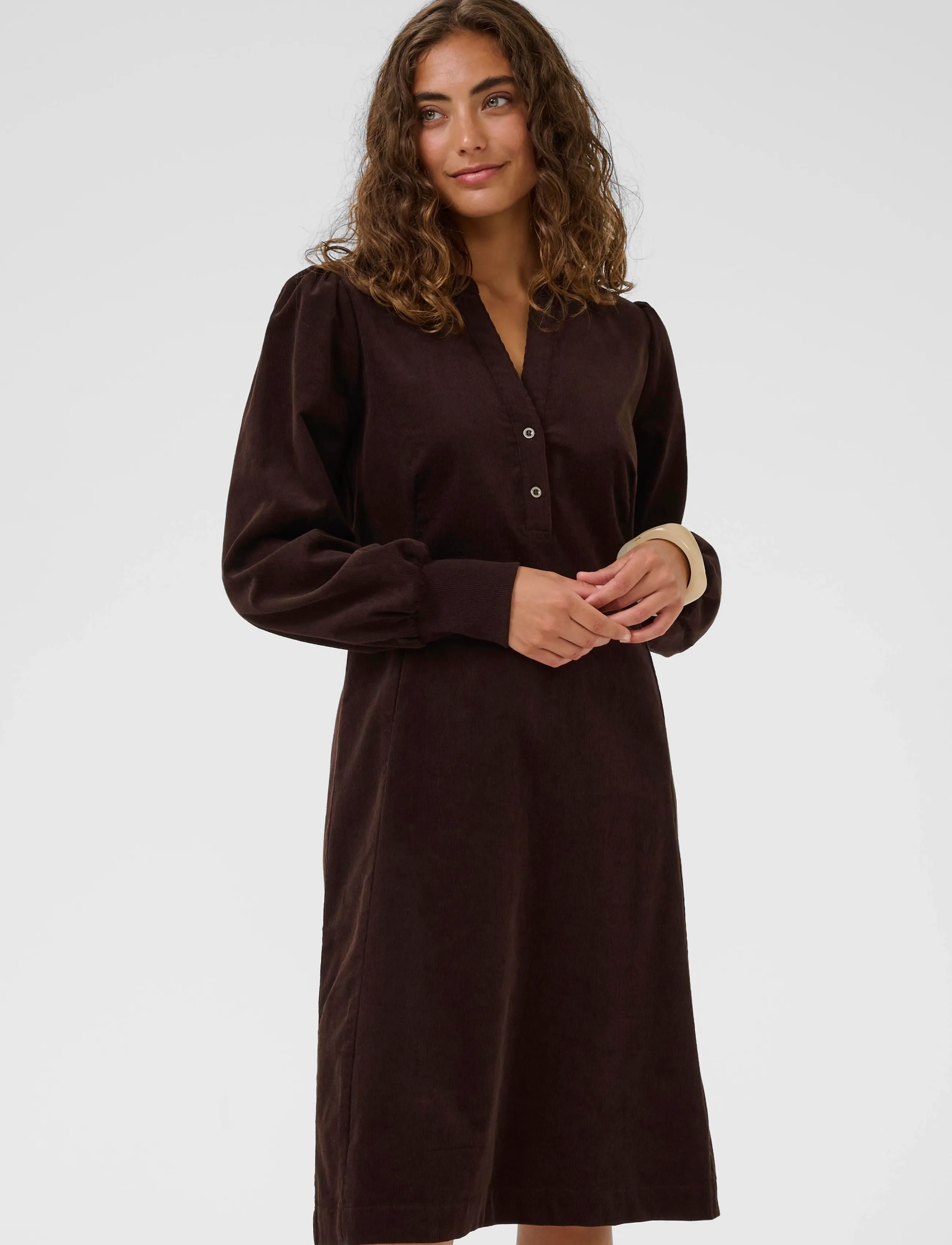 Culture - CUula Rhaena LS Dress - short dresses - coffee bean - 2