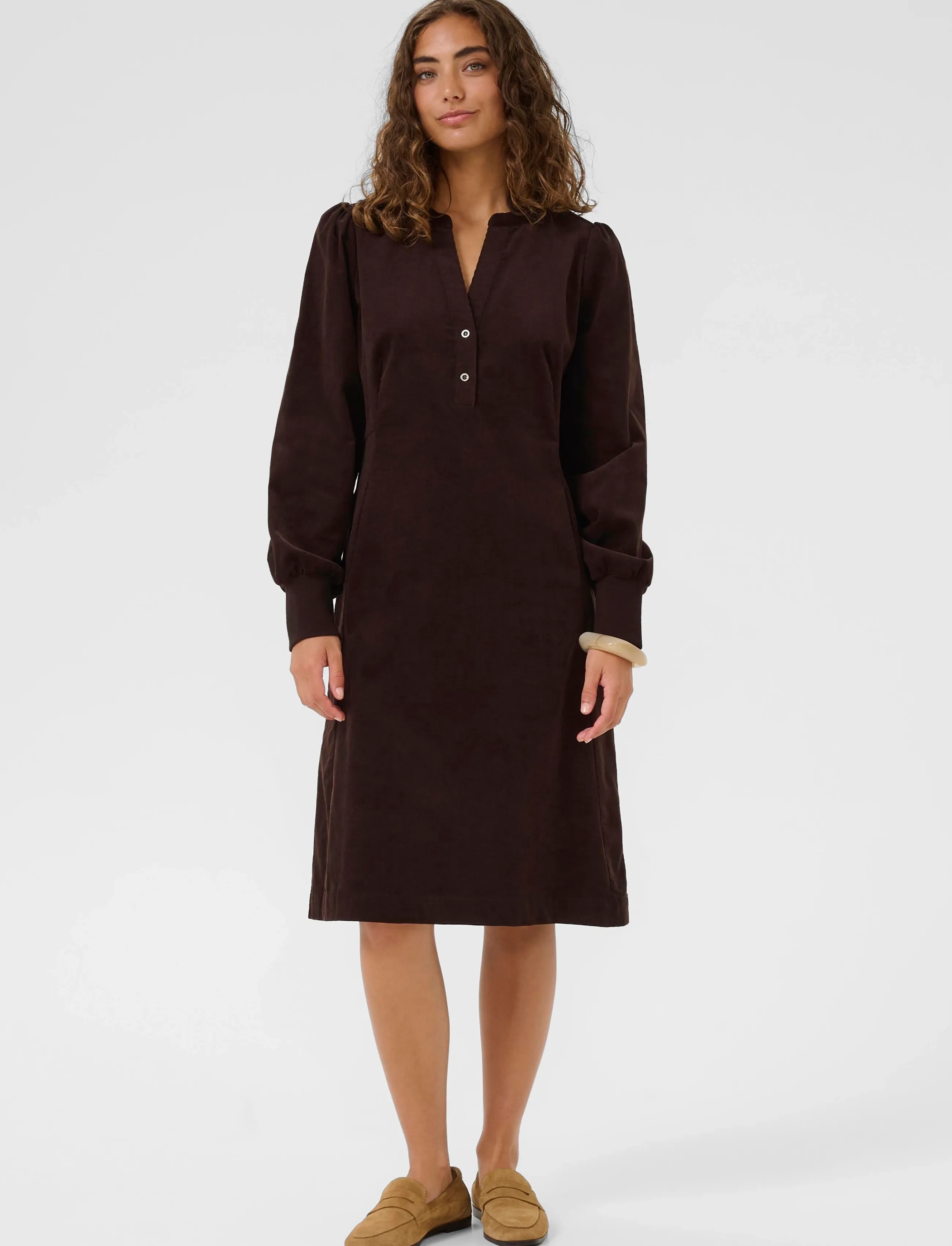 Culture - CUula Rhaena LS Dress - short dresses - coffee bean - 3
