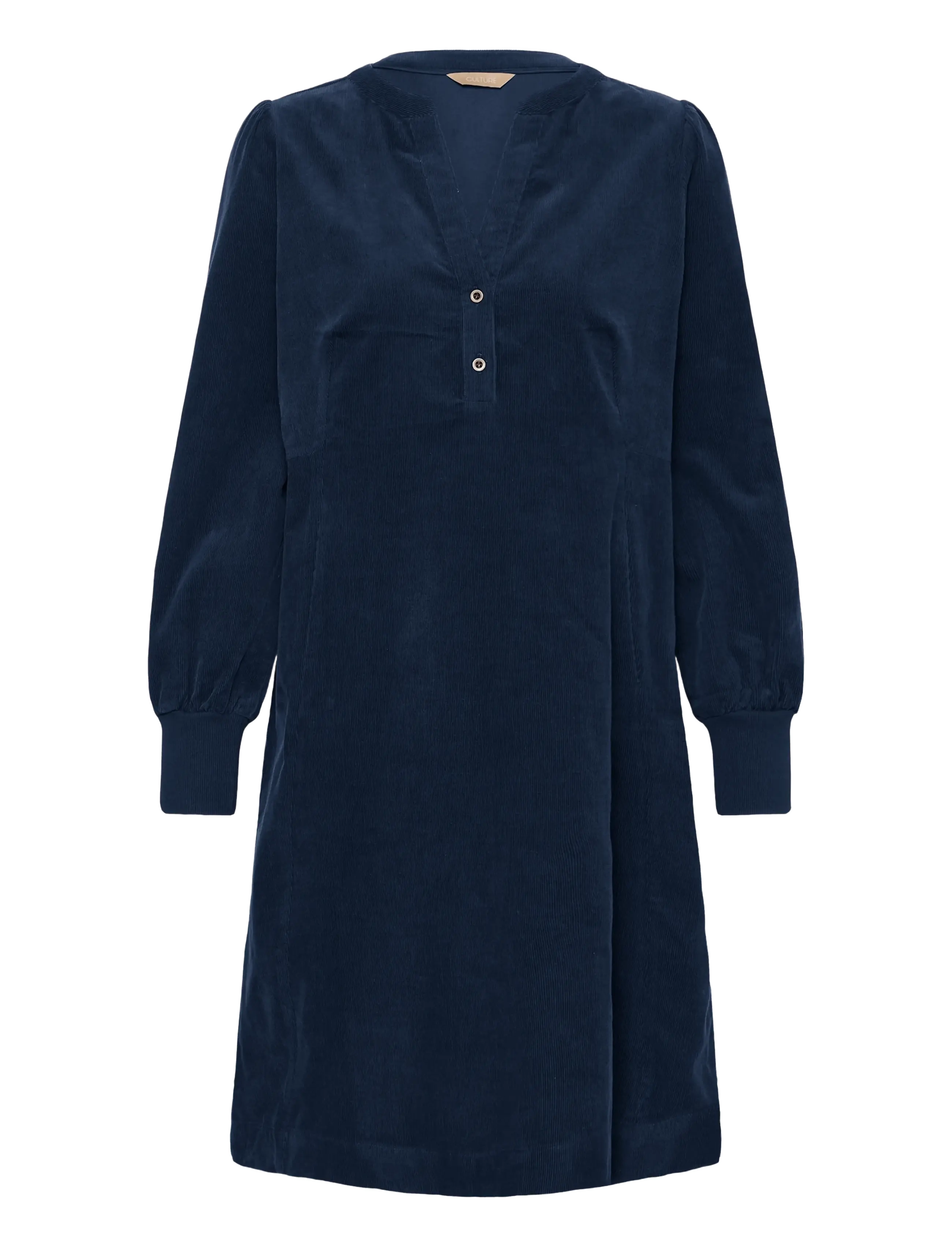 Culture Cuula Rhaena Ls Dress, M, Navy, Kjoler > Kort Kjole, Dame