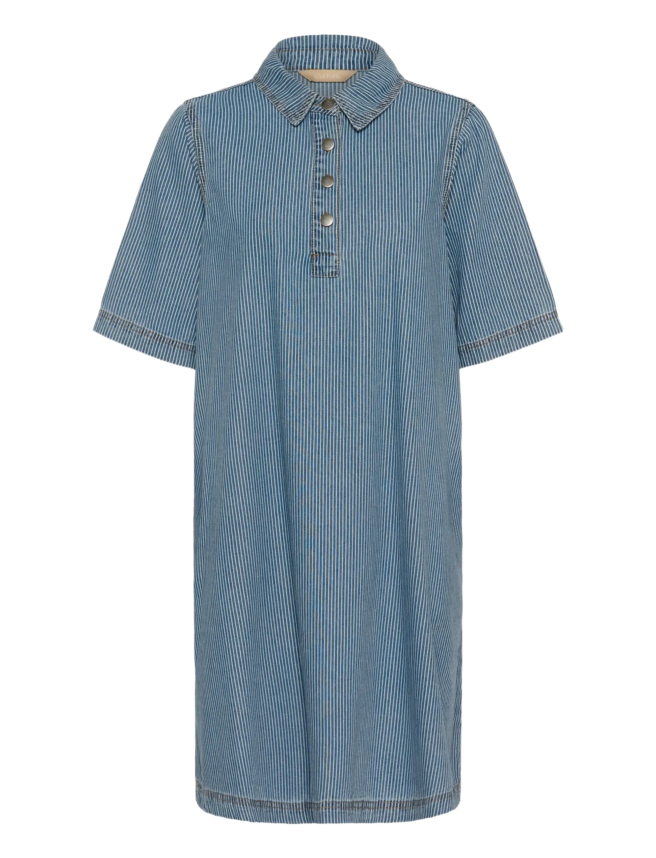 Culture CUayna SS Dress - Kjoler - BLUE/WHITE STRIPE / blue