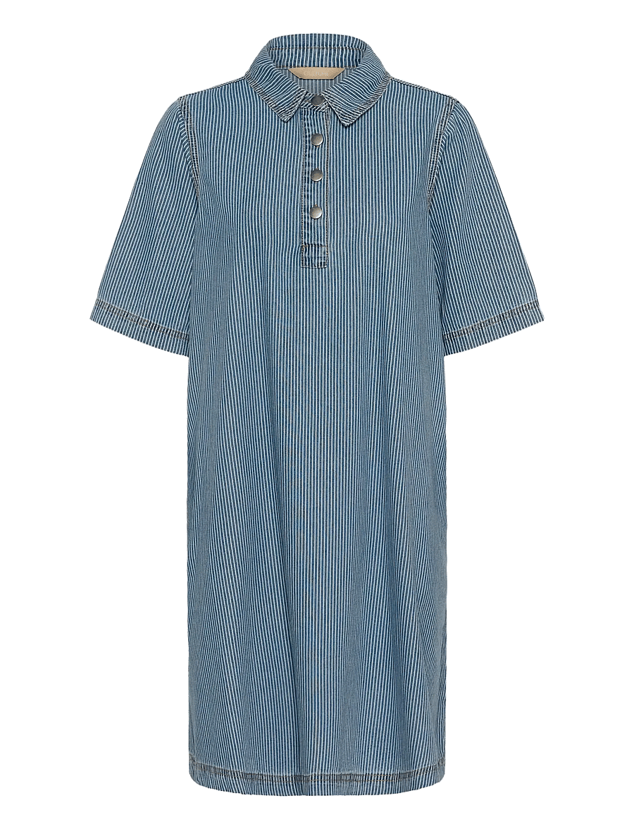 Culture - CUayna SS Dress - särkkleidid - blue/white stripe - 1