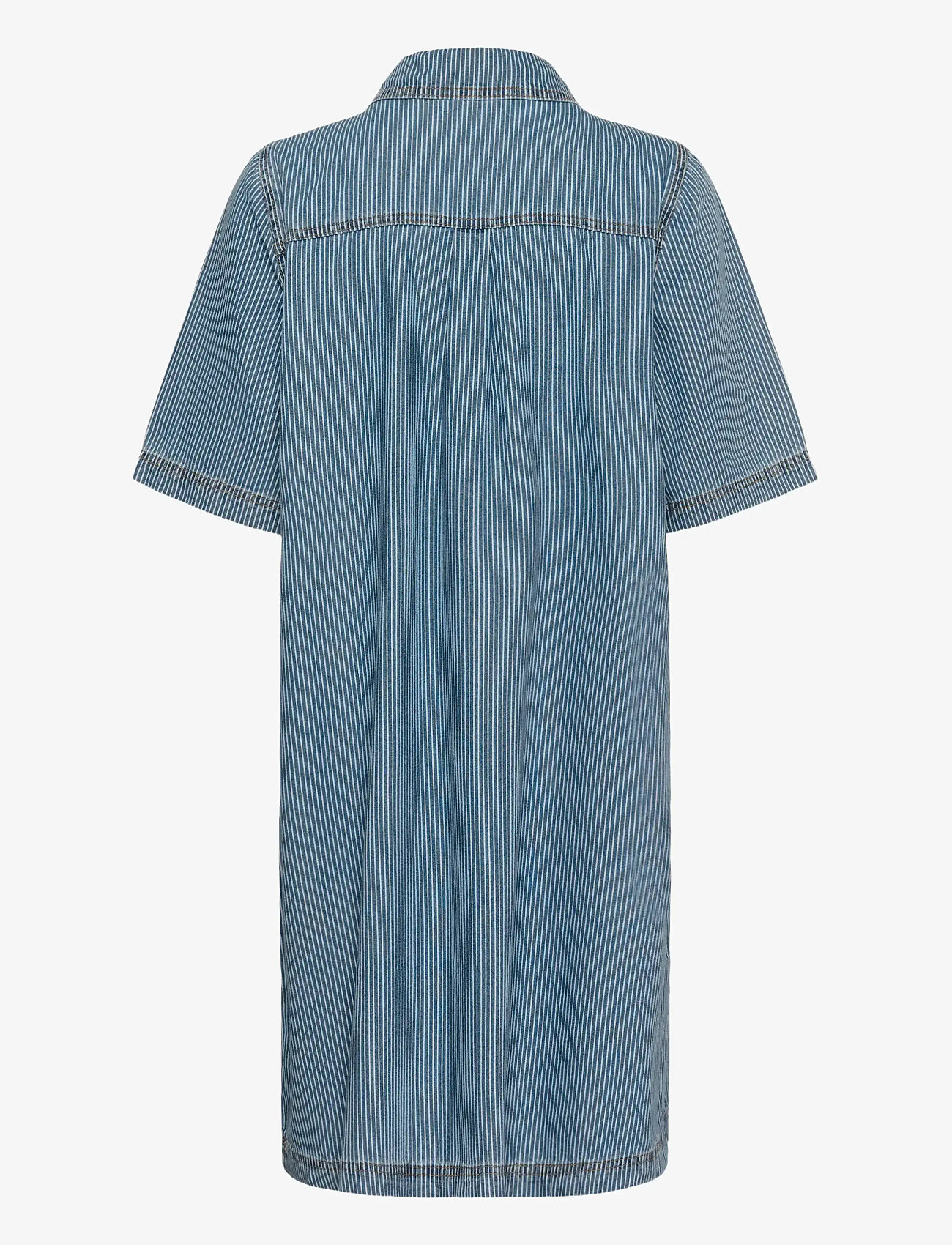 Culture - CUayna SS Dress - skjortekjoler - blue/white stripe - 2