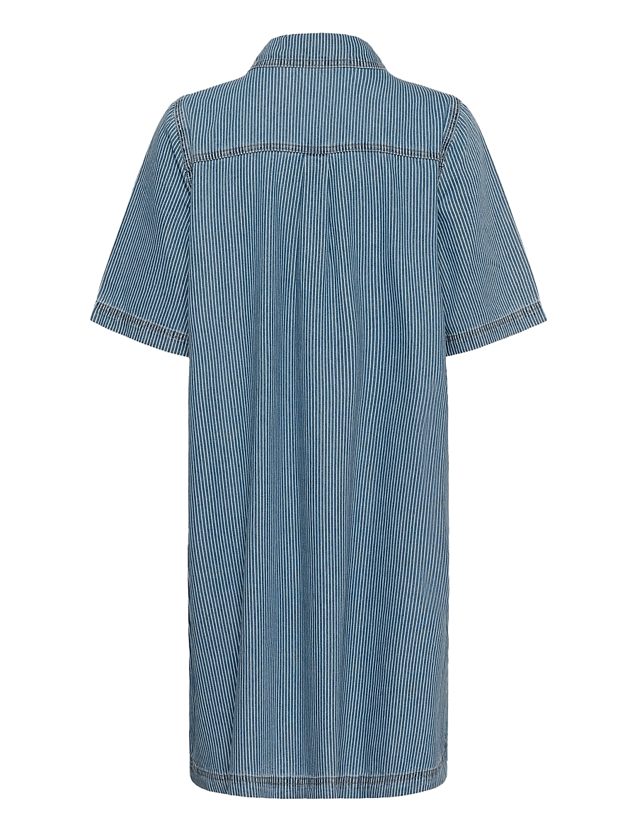 Culture - CUayna SS Dress - särkkleidid - blue/white stripe - 2