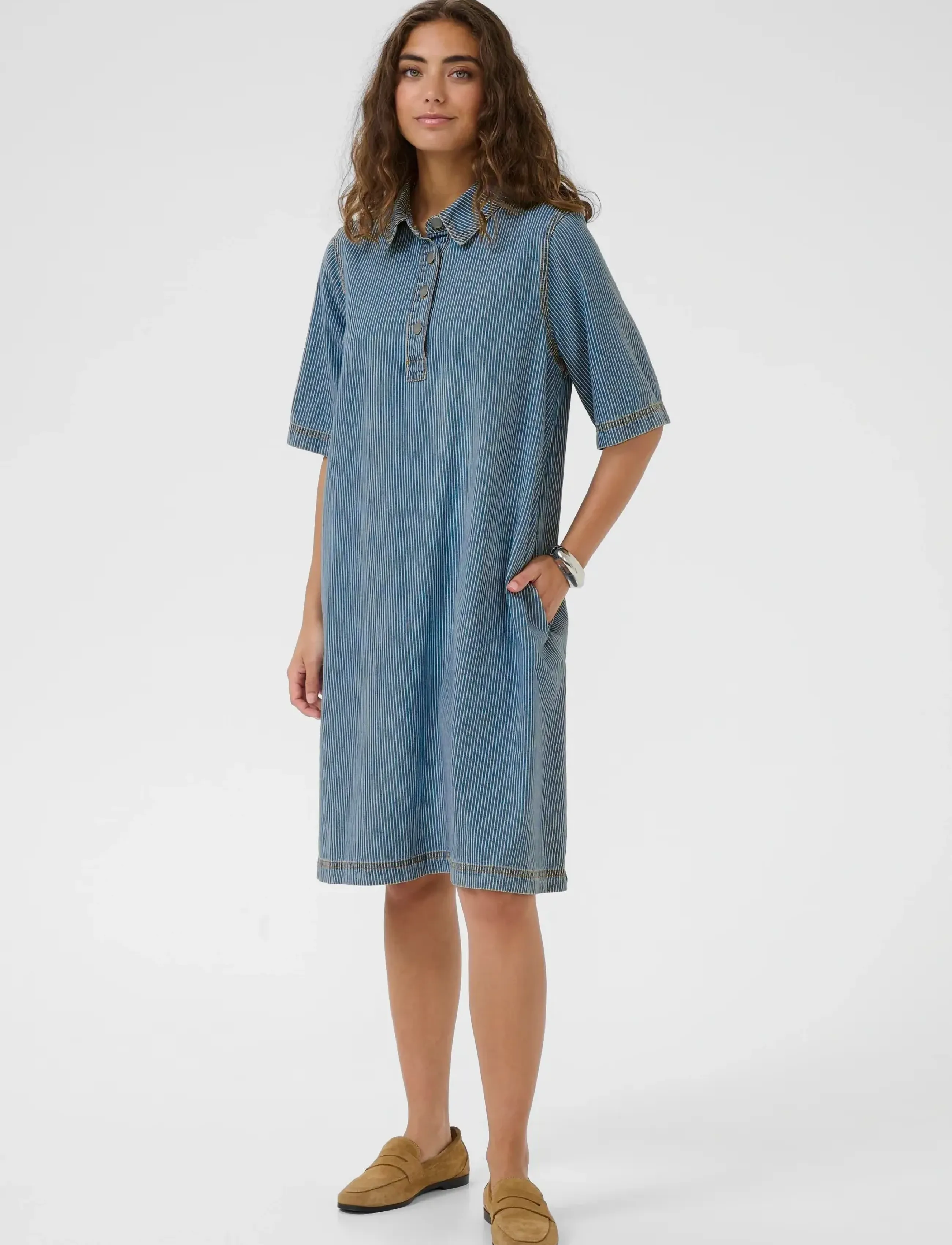 Culture - CUayna SS Dress - hemdkleider - blue/white stripe - 3