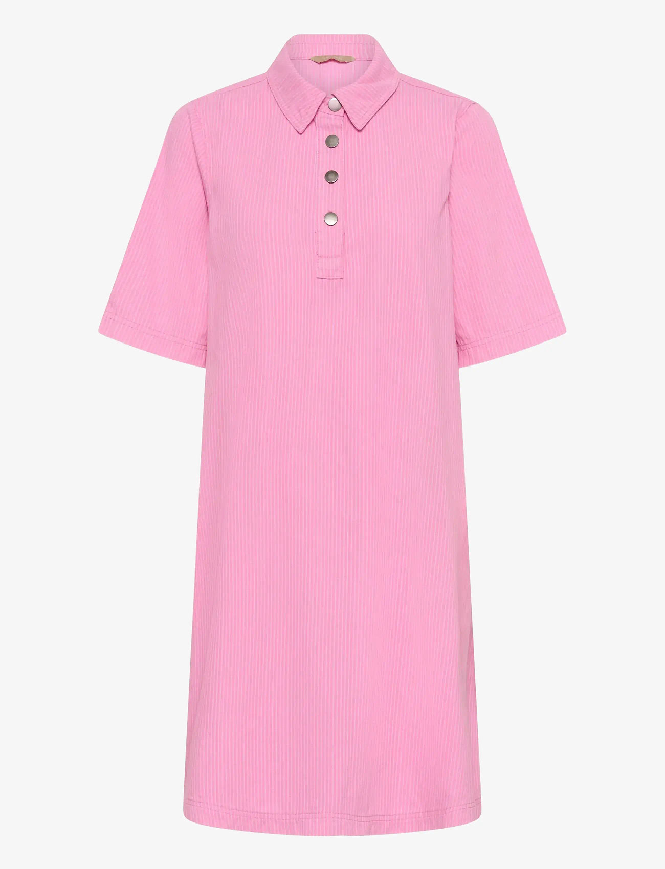 Culture - CUayna SS Dress - särkkleidid - pink stripe - 1