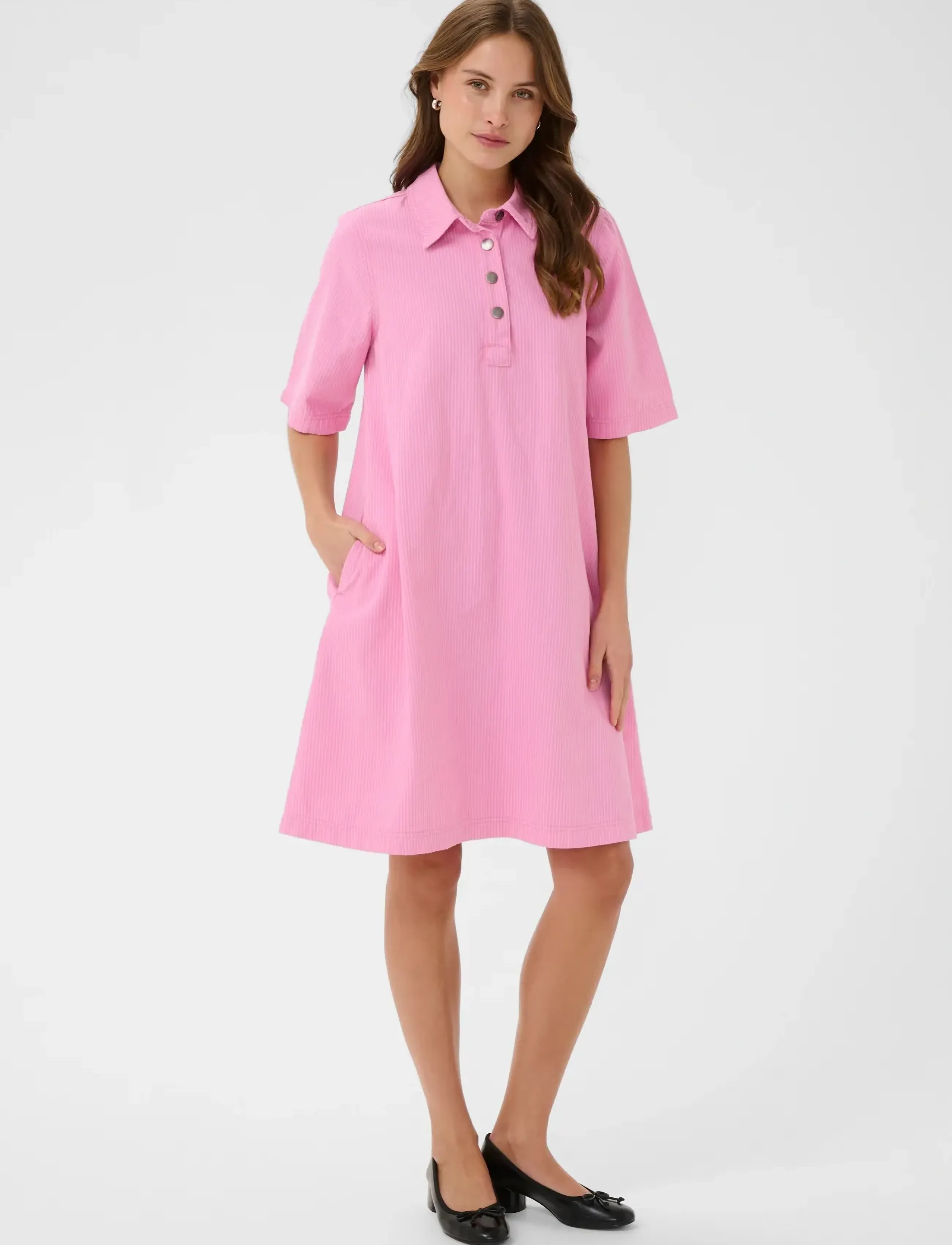 Culture - CUayna SS Dress - shirt dresses - pink stripe - 3