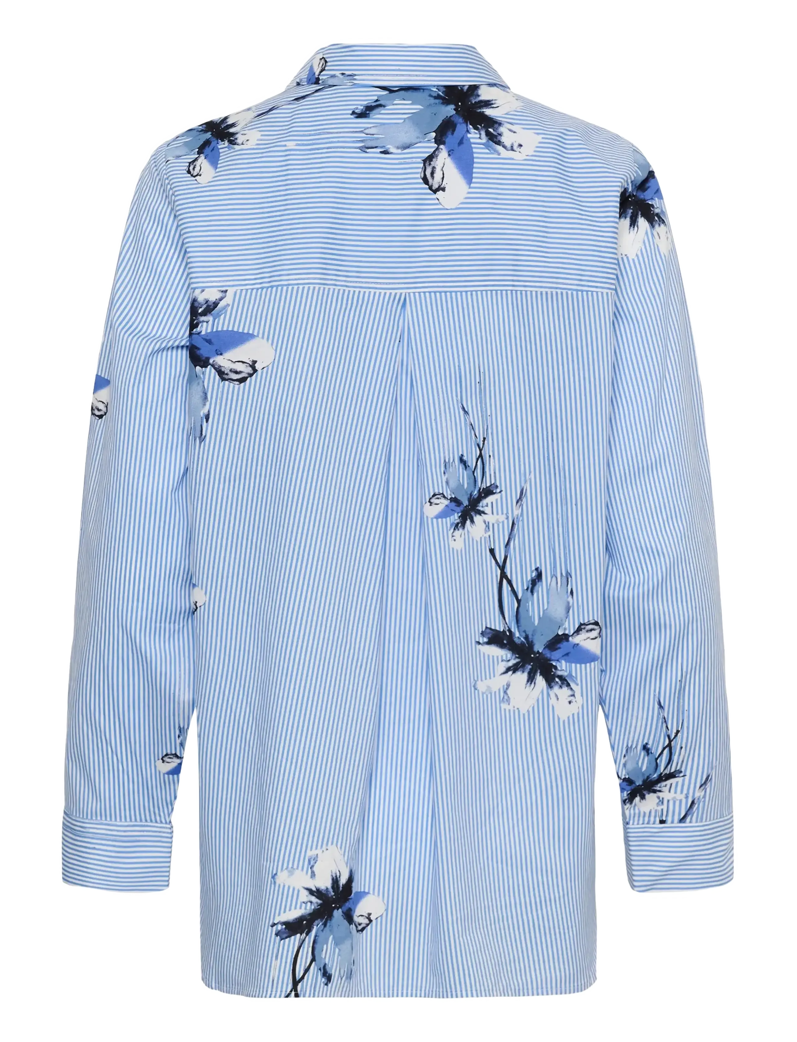 Culture - CUbrila Long Shirt - marškiniai ilgomis rankovėmis - blue flower stripe - 2