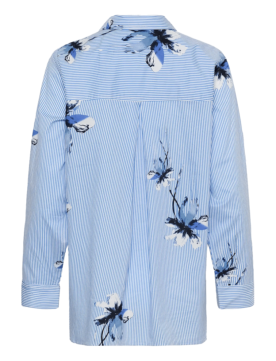 Culture - CUbrila Long Shirt - langärmlige hemden - blue flower stripe - 2
