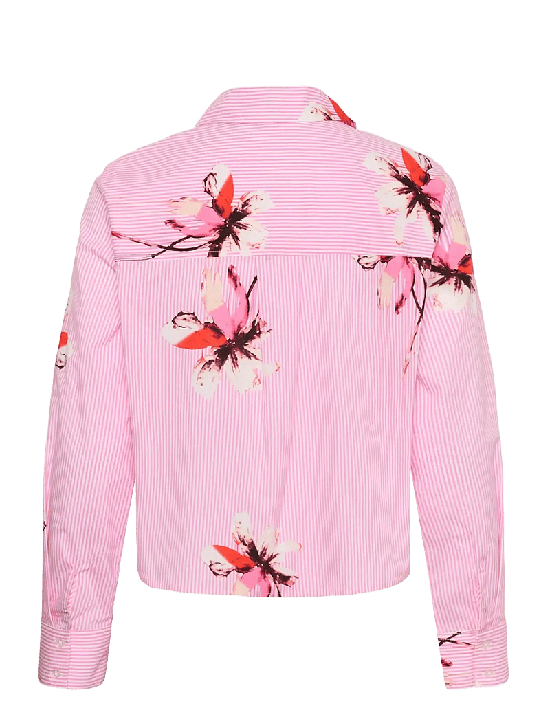 Culture - CUbrila Shirt - långärmade skjortor - pink flower stripe - 2