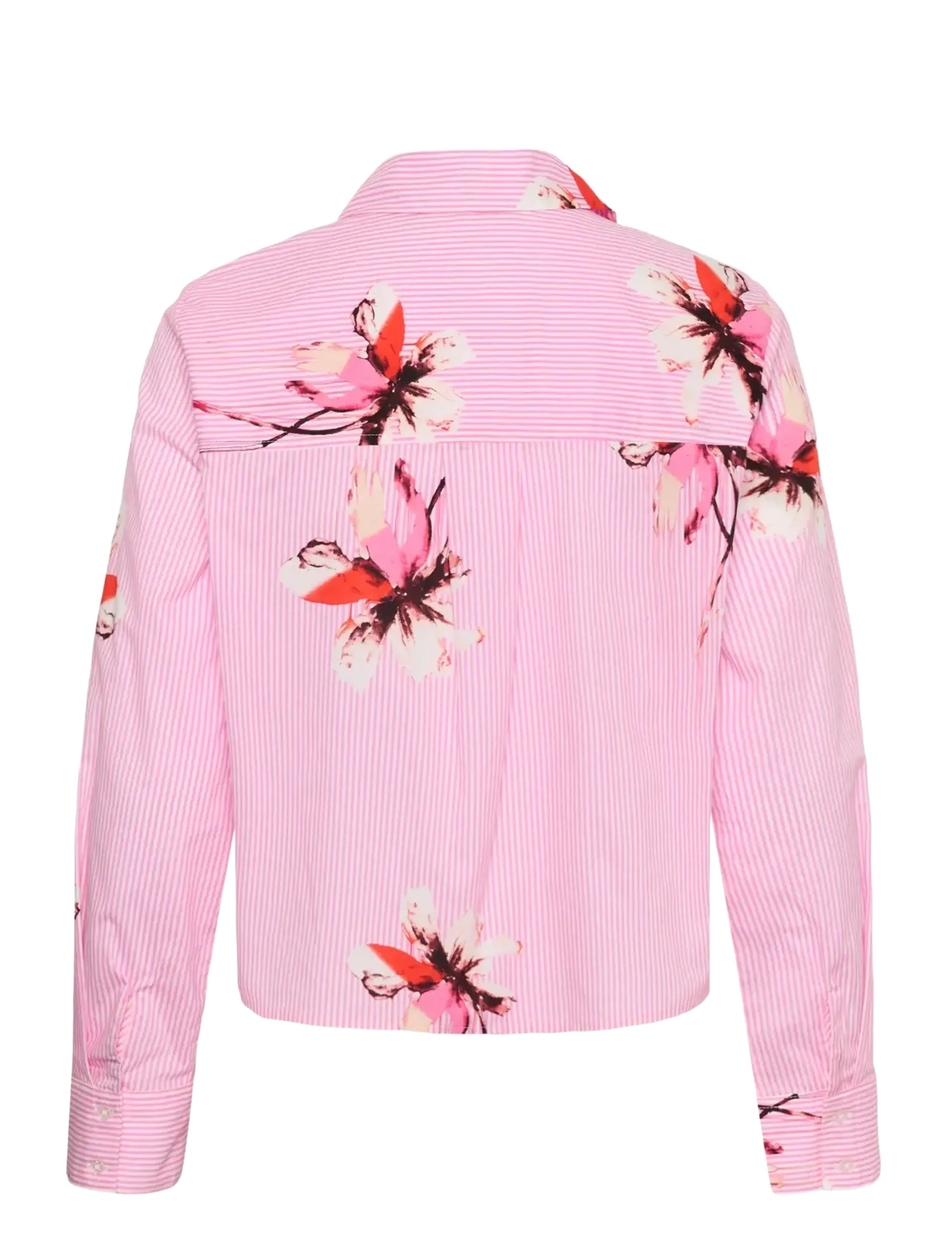 Culture - CUbrila Shirt - long-sleeved shirts - pink flower stripe - 2