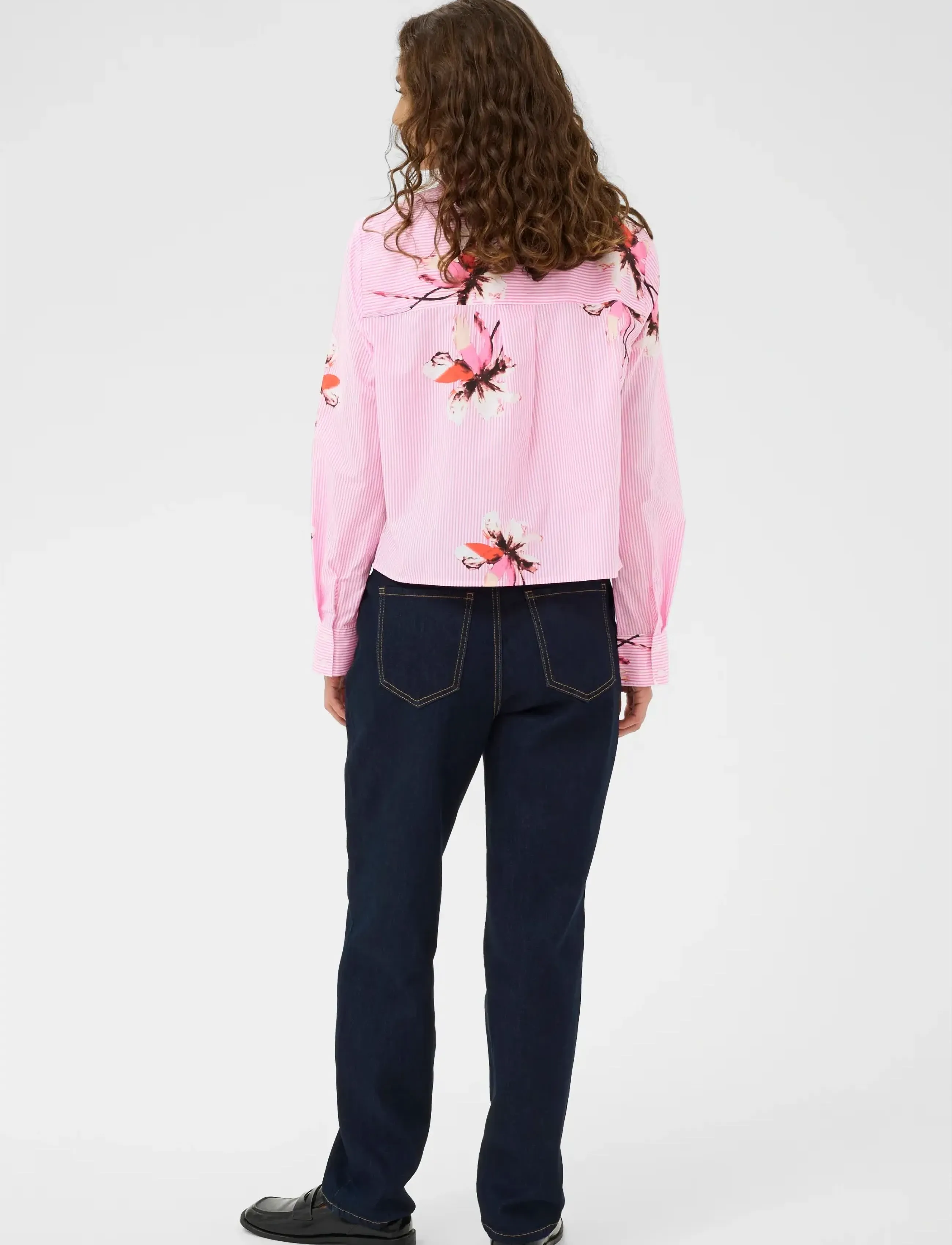 Culture - CUbrila Shirt - long-sleeved shirts - pink flower stripe - 4