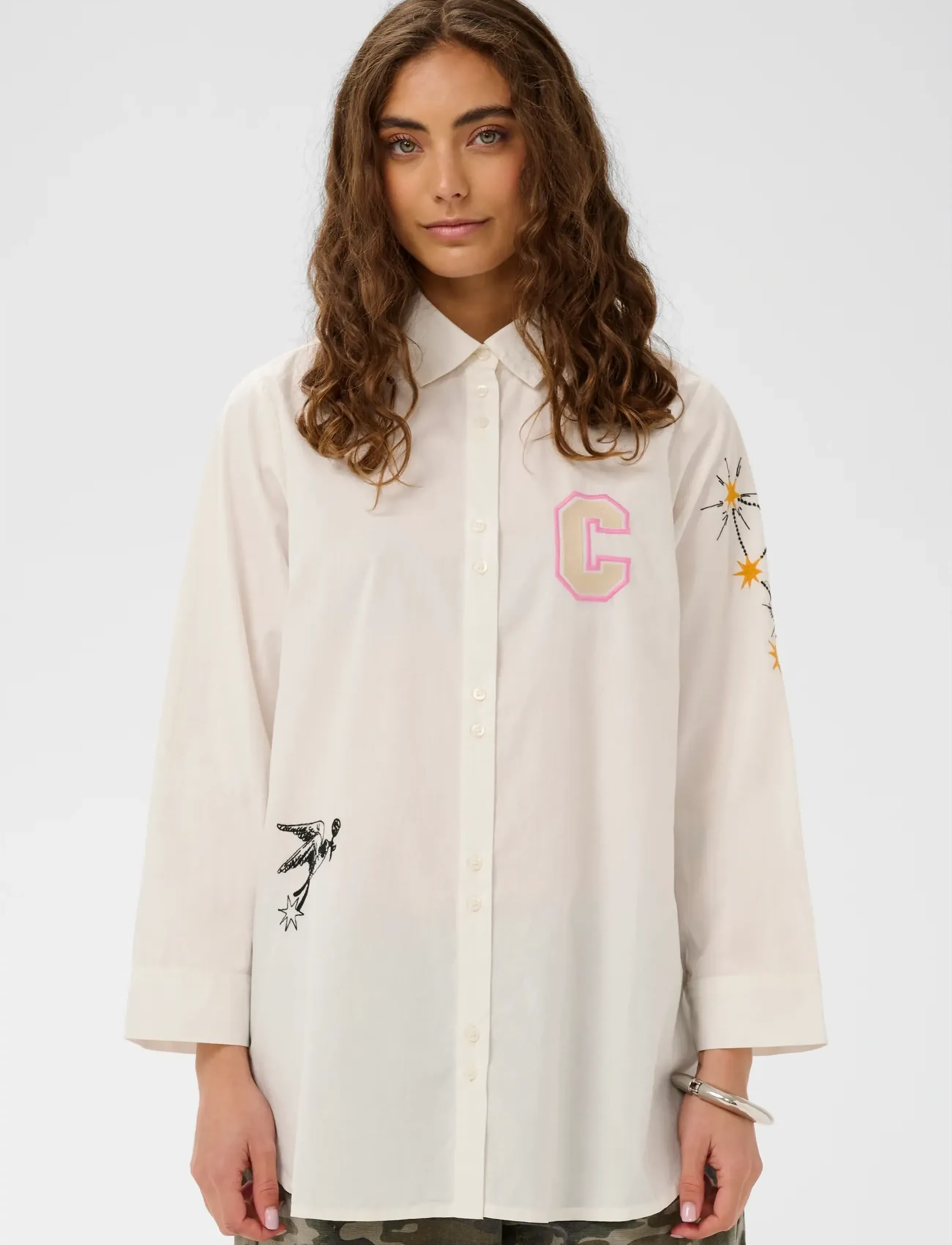 Culture Cujila Olena Shirt, S, Cream, Skjorter > Langærmede, Dame