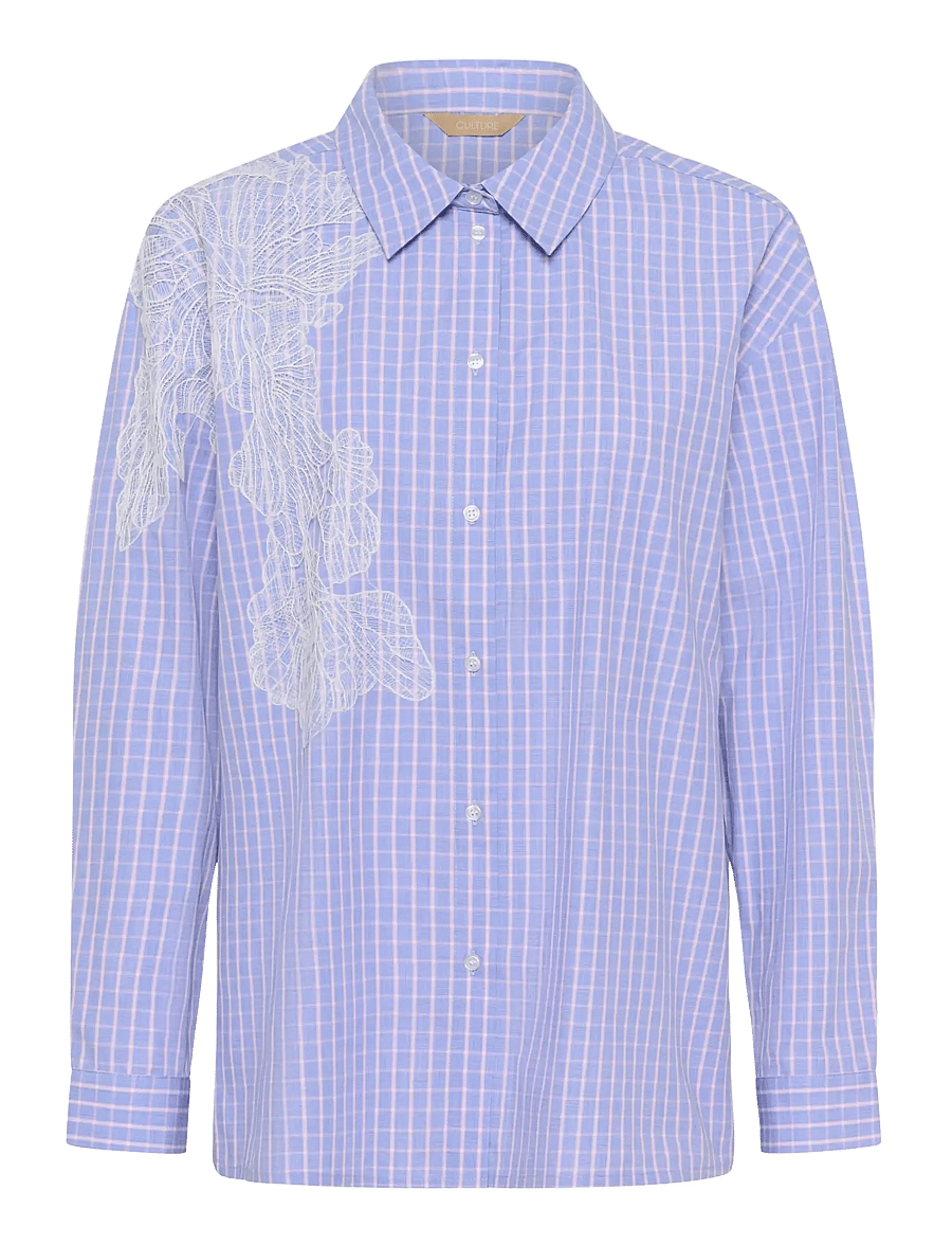 Culture - CUjani Deco Shirt - langärmlige hemden - blue check - 1