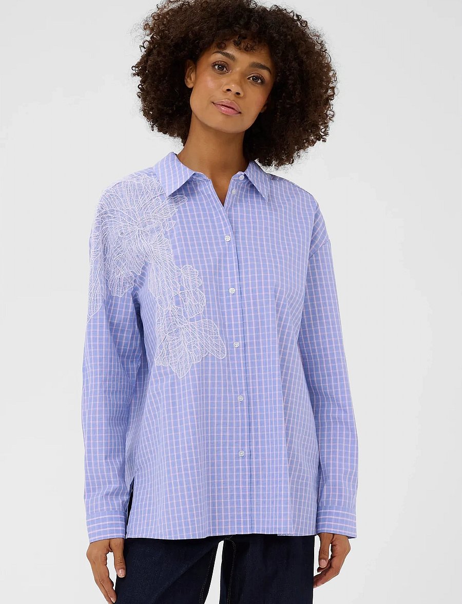 Culture - CUjani Deco Shirt - langärmlige hemden - blue check - 0