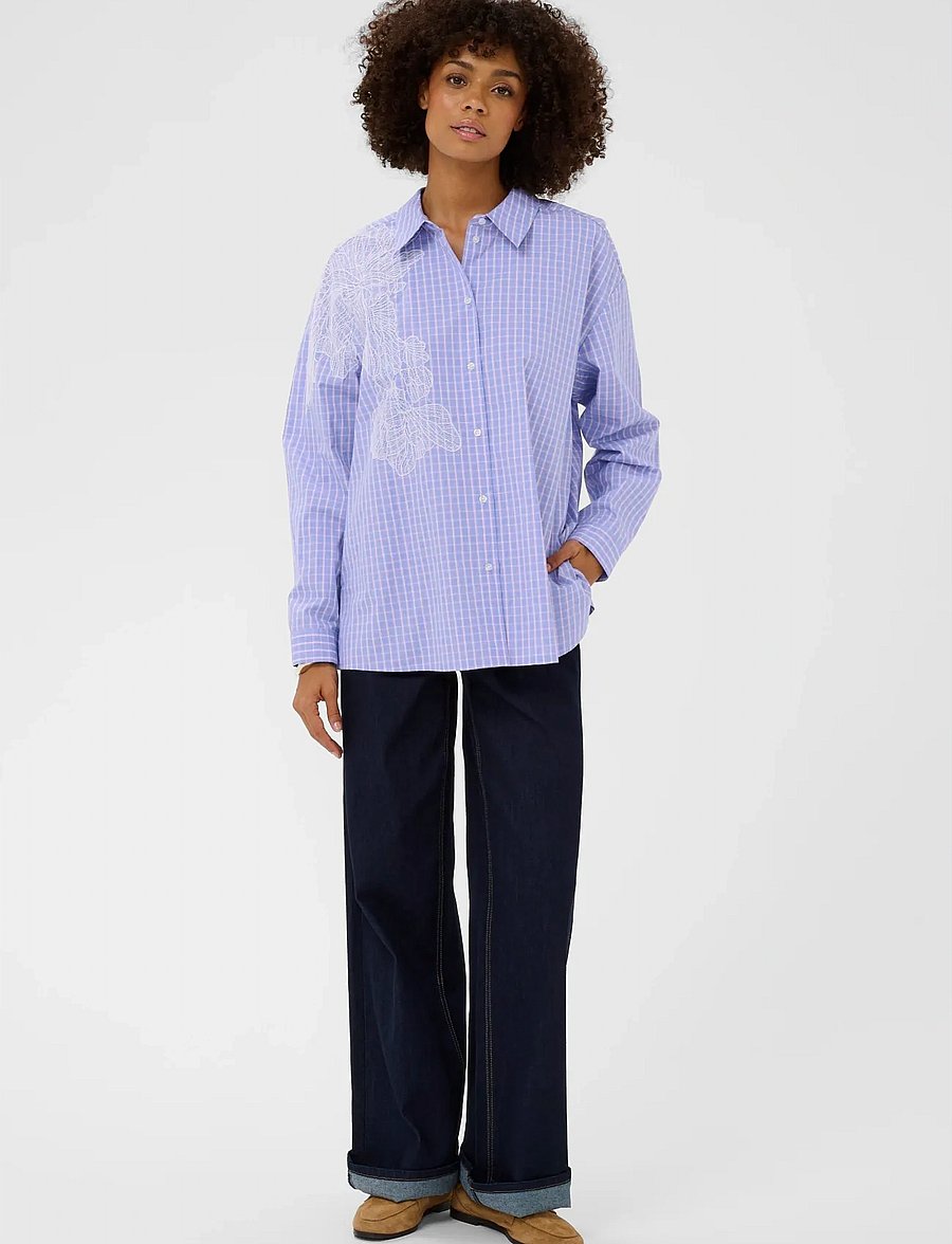 Culture - CUjani Deco Shirt - langärmlige hemden - blue check - 3