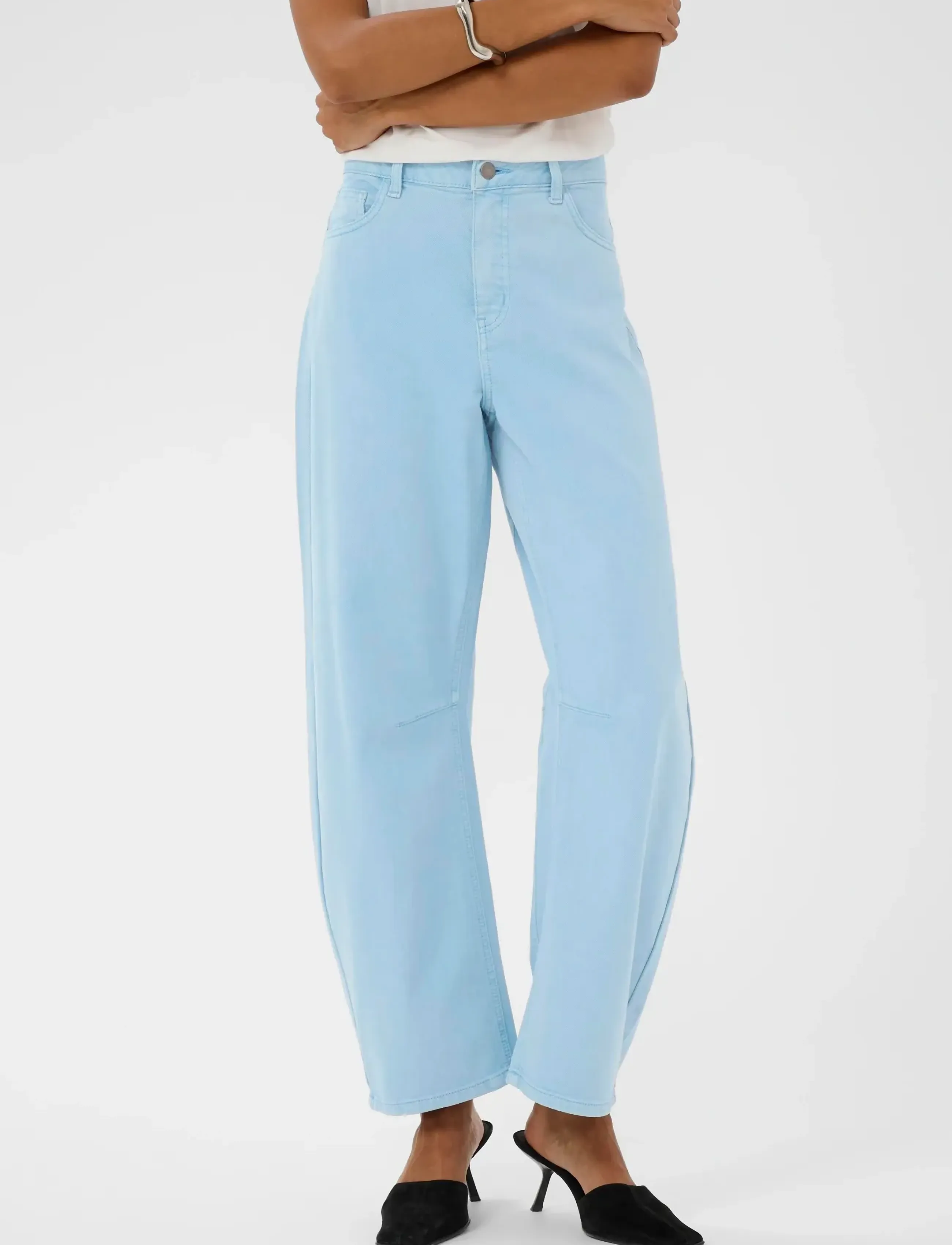 Culture CUbrinnie Barrel Pants - Denim - POWDER BLUE WASH / blue