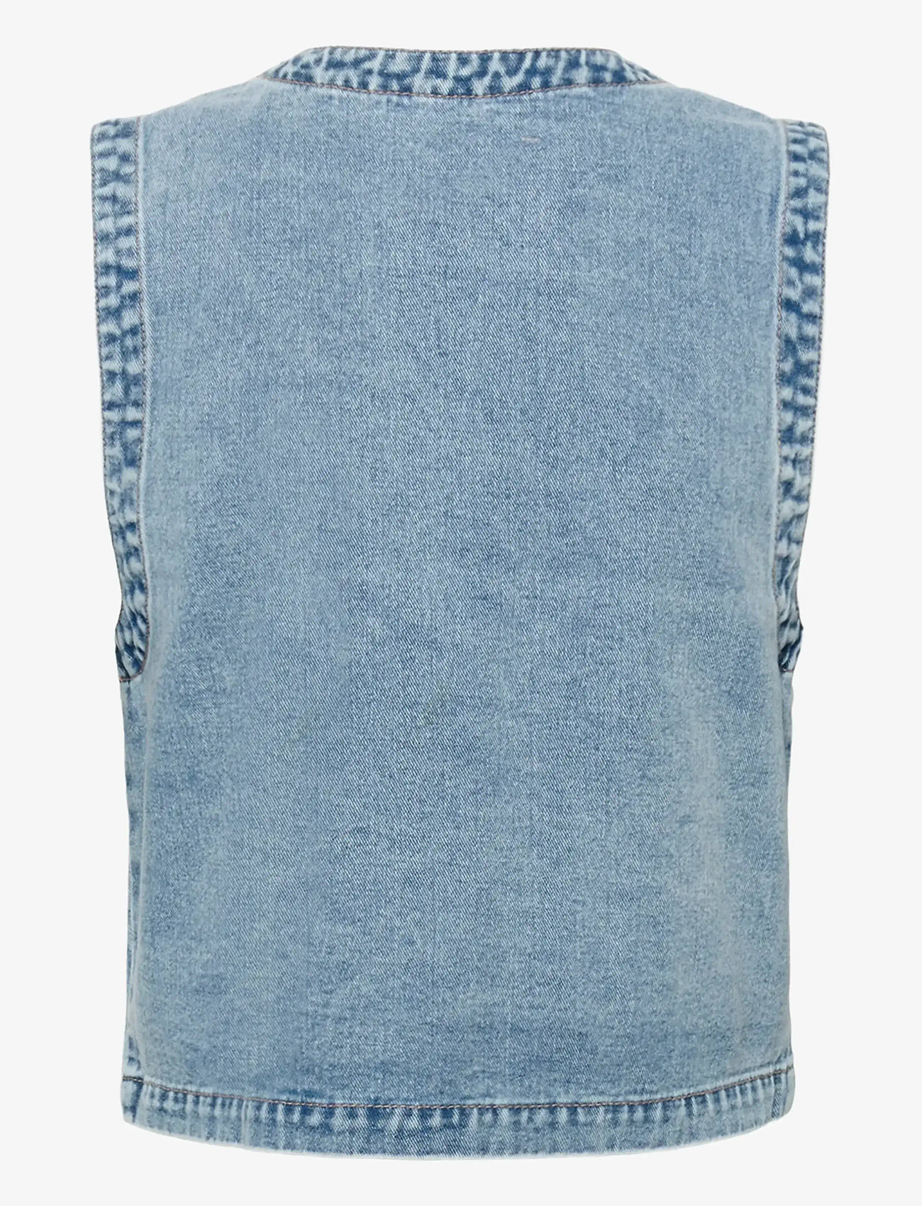 Culture - CUtiala Aniceta Embroidery Waistcoa - teksavestid - light blue wash - 2