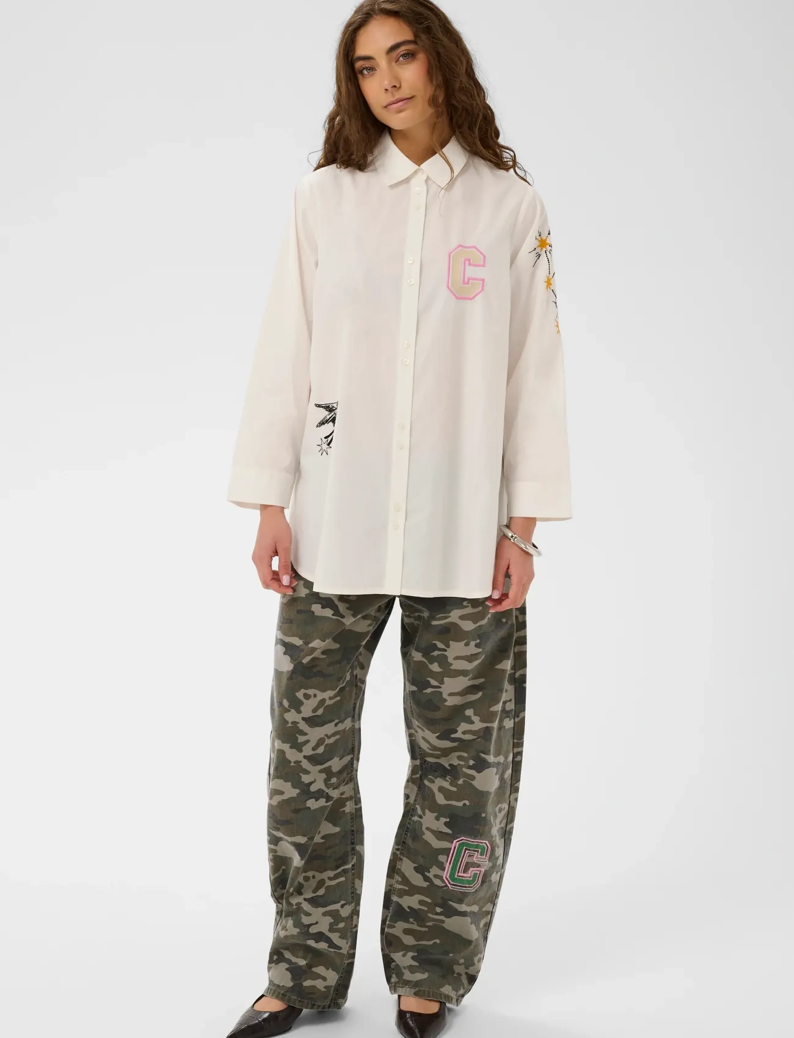 Culture CUcamilja Barrel Pants - Kleidung - CAMOUFLAGE / multi