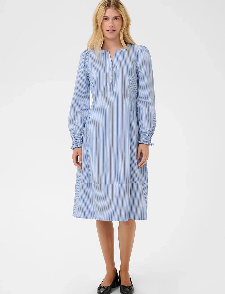 Culture - CUart Dress - midiklänningar - blue stripe - 3