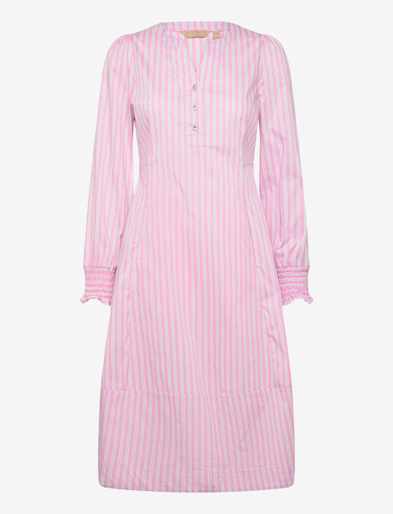 Culture - CUart Dress - midi kjoler - pink stripe - 0