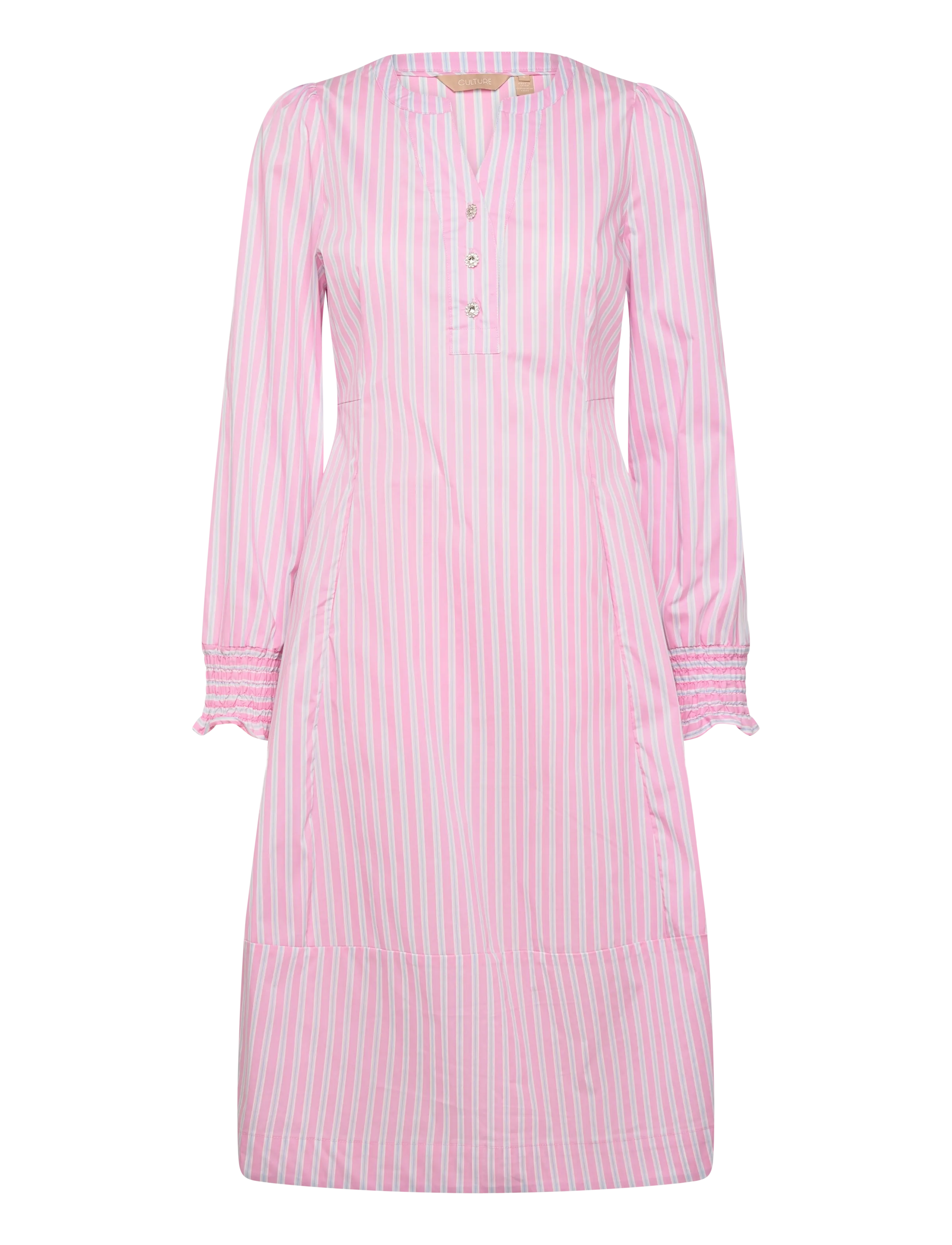 Culture CUart Dress - Kleider - PINK STRIPE / pink/rose