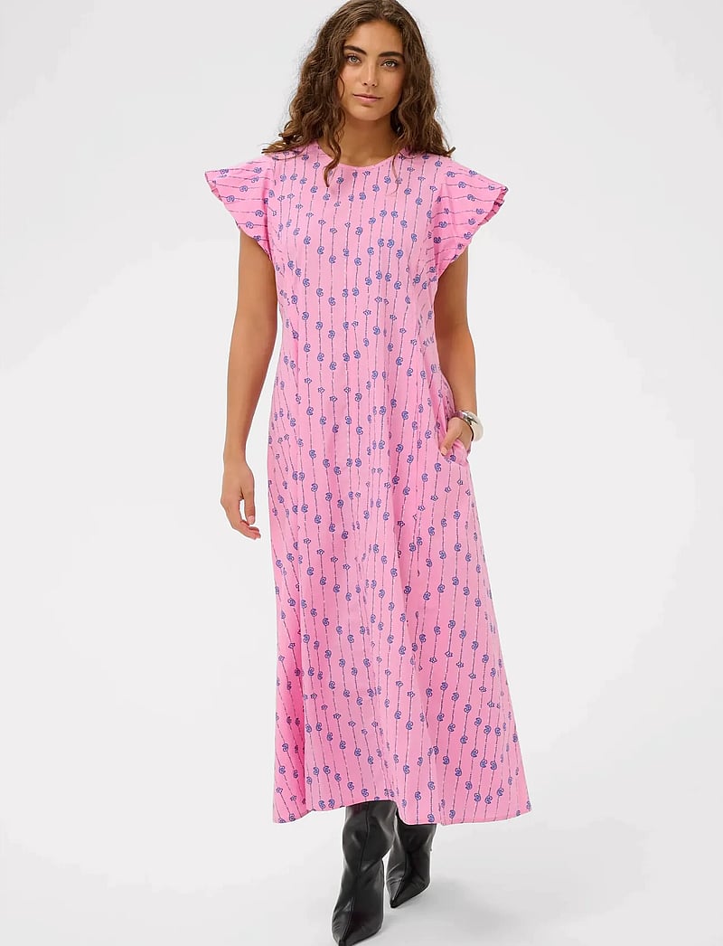 Culture - CUmarco Olena Dress - sommerkleider - begonia pink/nautical blue - 0