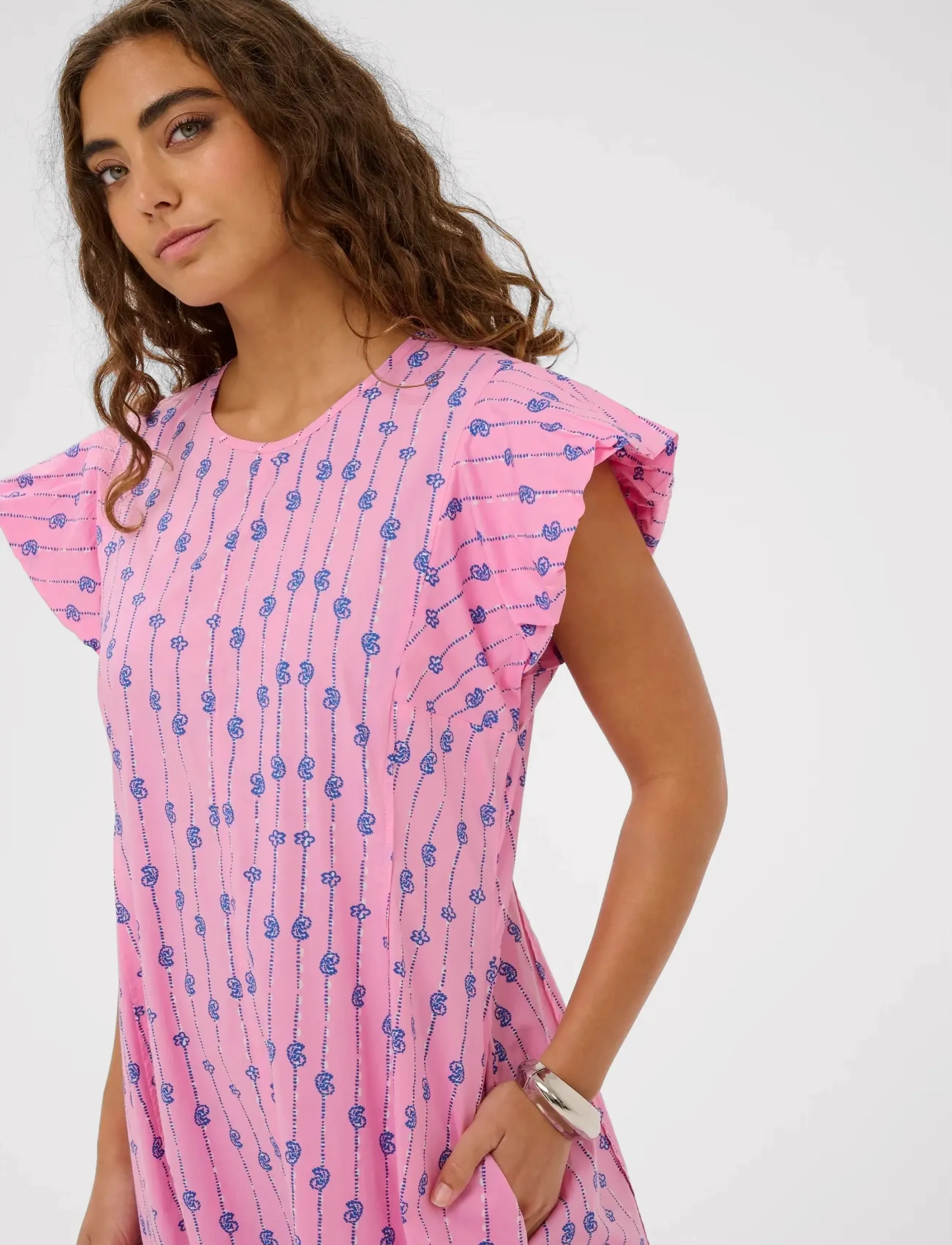 Culture - CUmarco Olena Dress - sommerkleider - begonia pink/nautical blue - 4