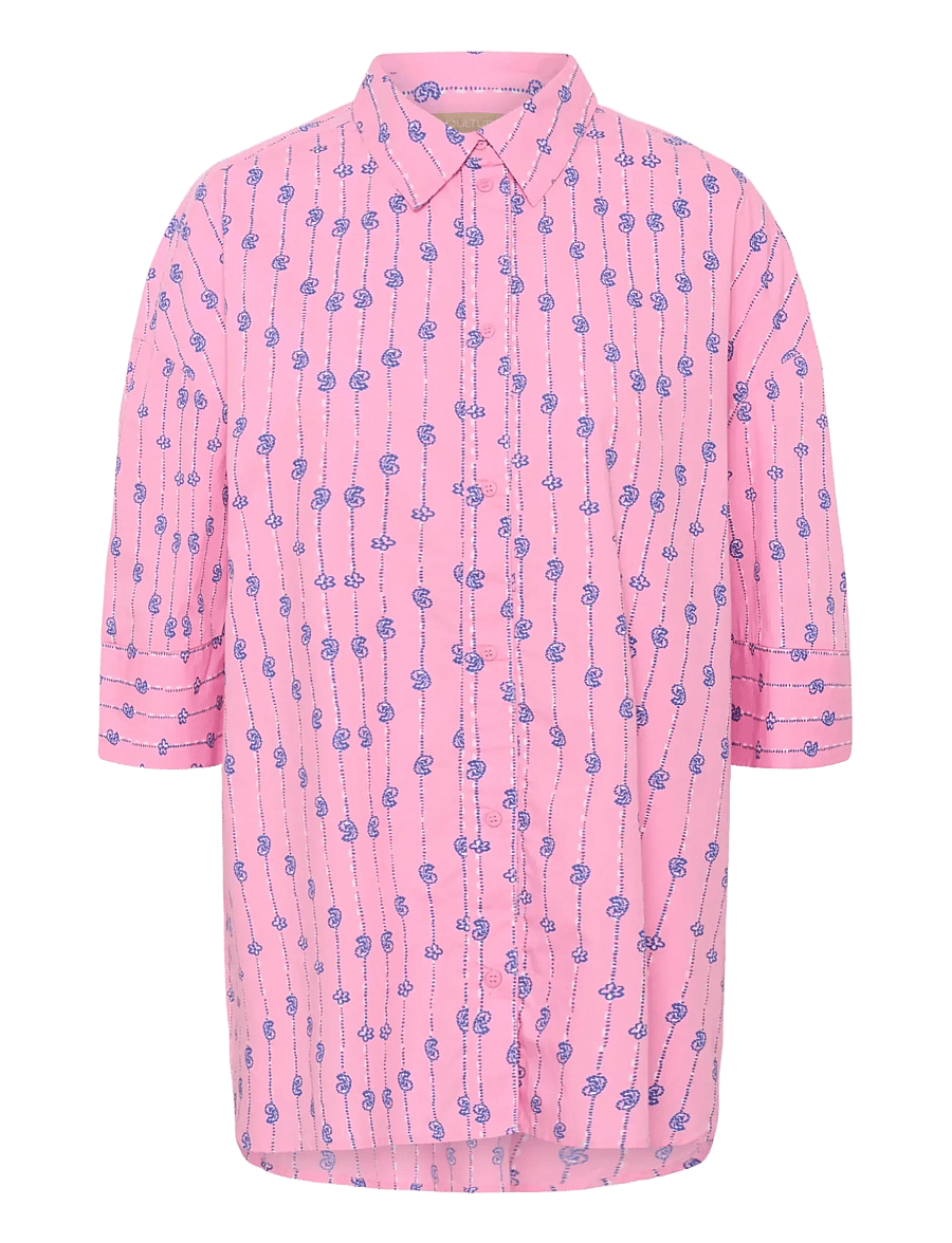 Culture - CUmarco Olena Shirt - kortærmede skjorter - begonia pink/nautical blue - 1