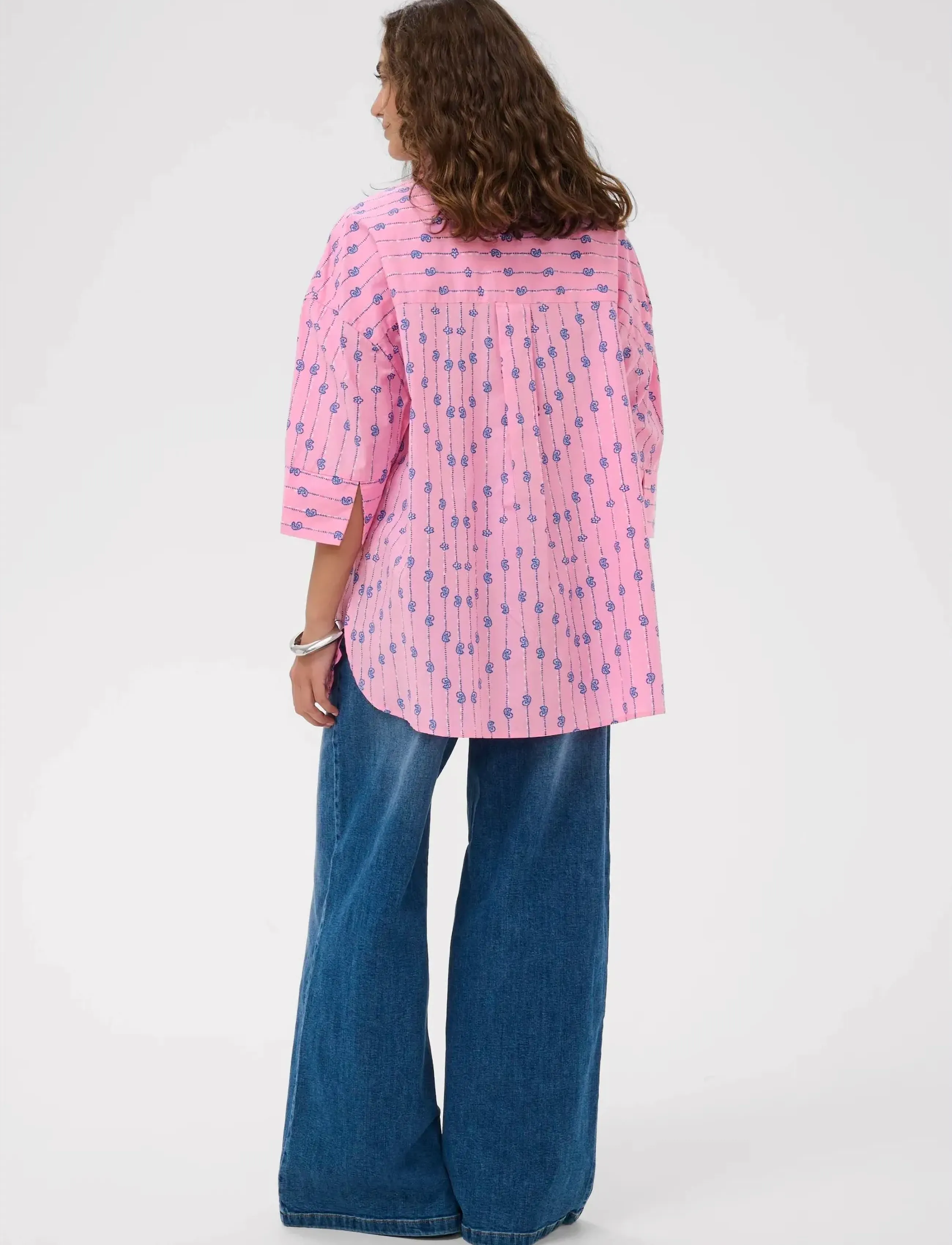 Culture - CUmarco Olena Shirt - kortærmede skjorter - begonia pink/nautical blue - 4