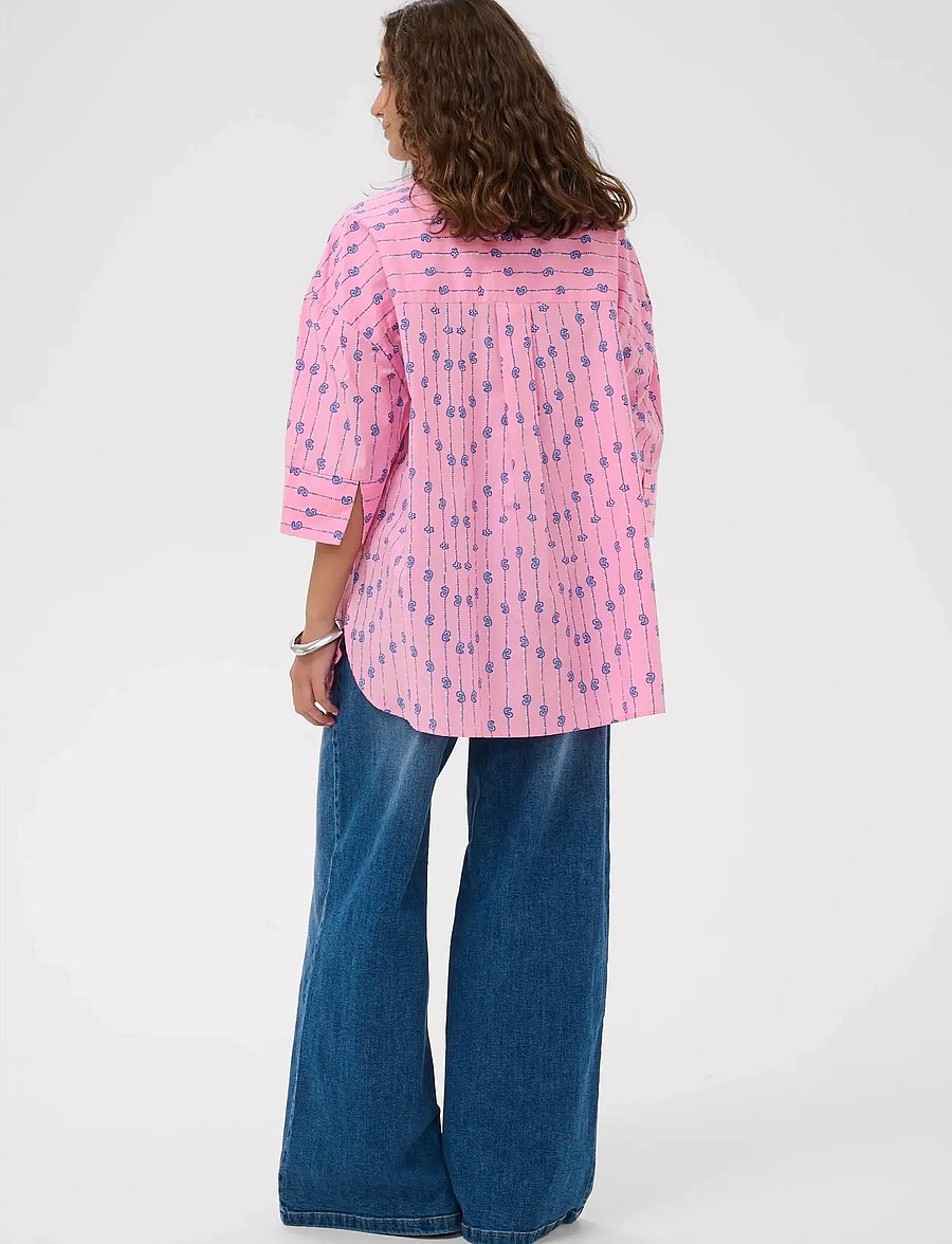 Culture - CUmarco Olena Shirt - kortærmede skjorter - begonia pink/nautical blue - 4