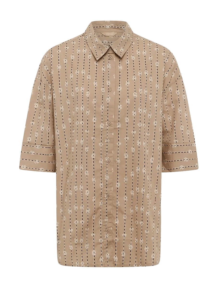 Culture - CUmarco Olena Shirt - kortærmede skjorter - dune/whitecap - 1