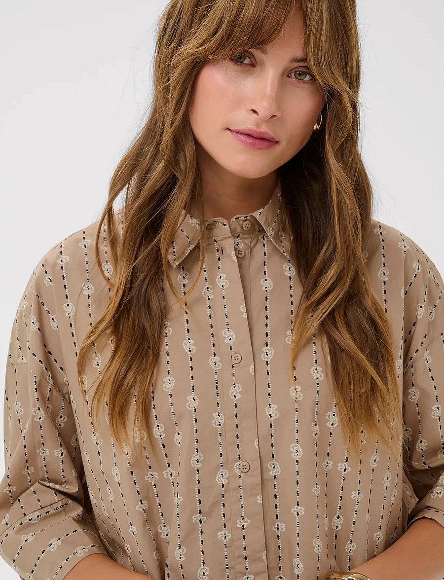 Culture - CUmarco Olena Shirt - kortærmede skjorter - dune/whitecap - 5