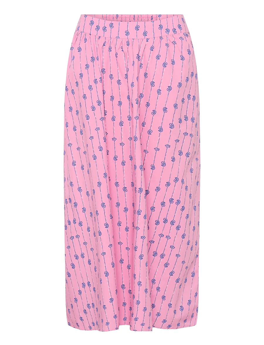 Culture - CUmarco Olena Skirt - maxi pils - begonia pink/nautical blue - 1