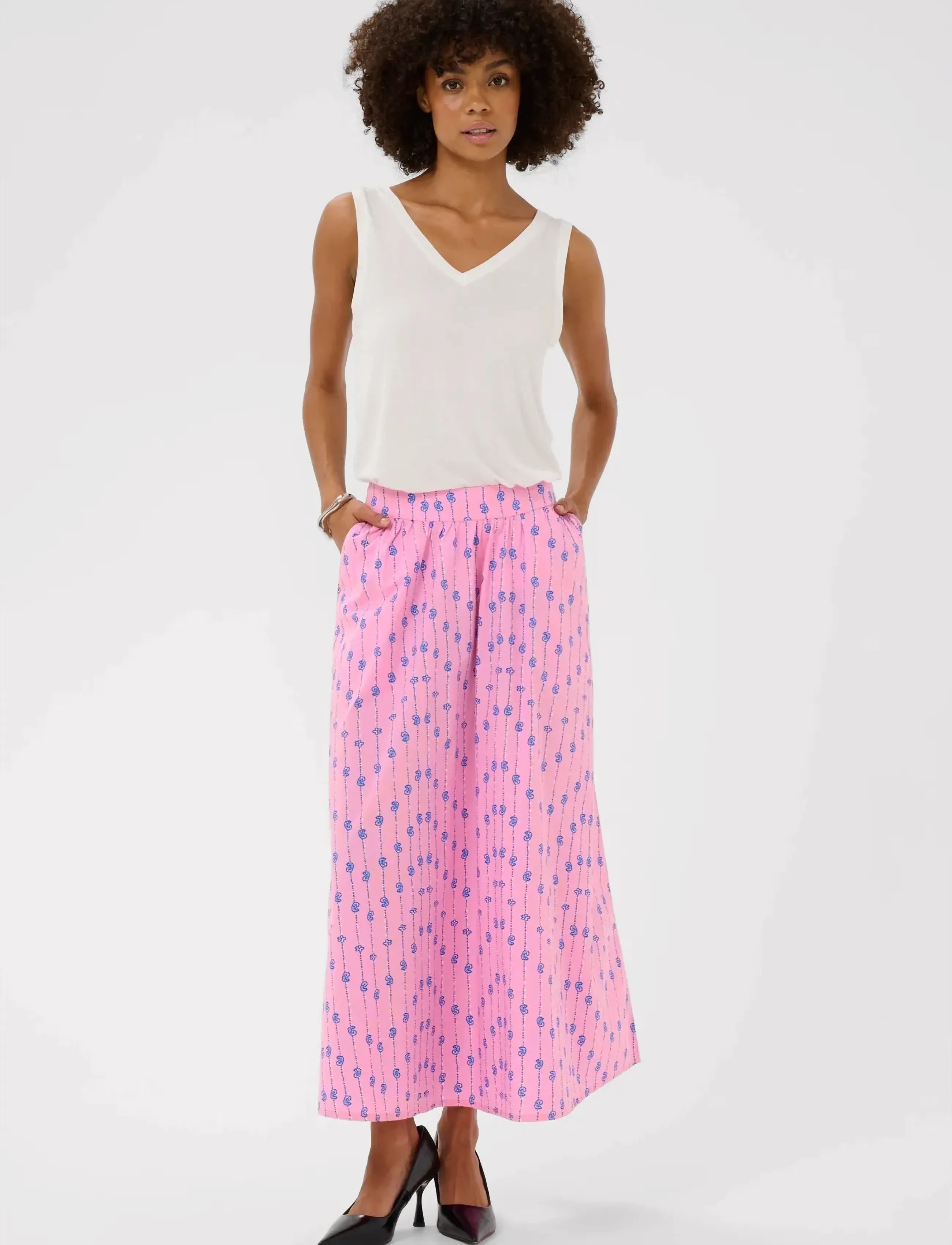 Culture CUmarco Olena Skirt - Maxi Röcke - BEGONIA PINK/NAUTICAL BLUE / pink/rose