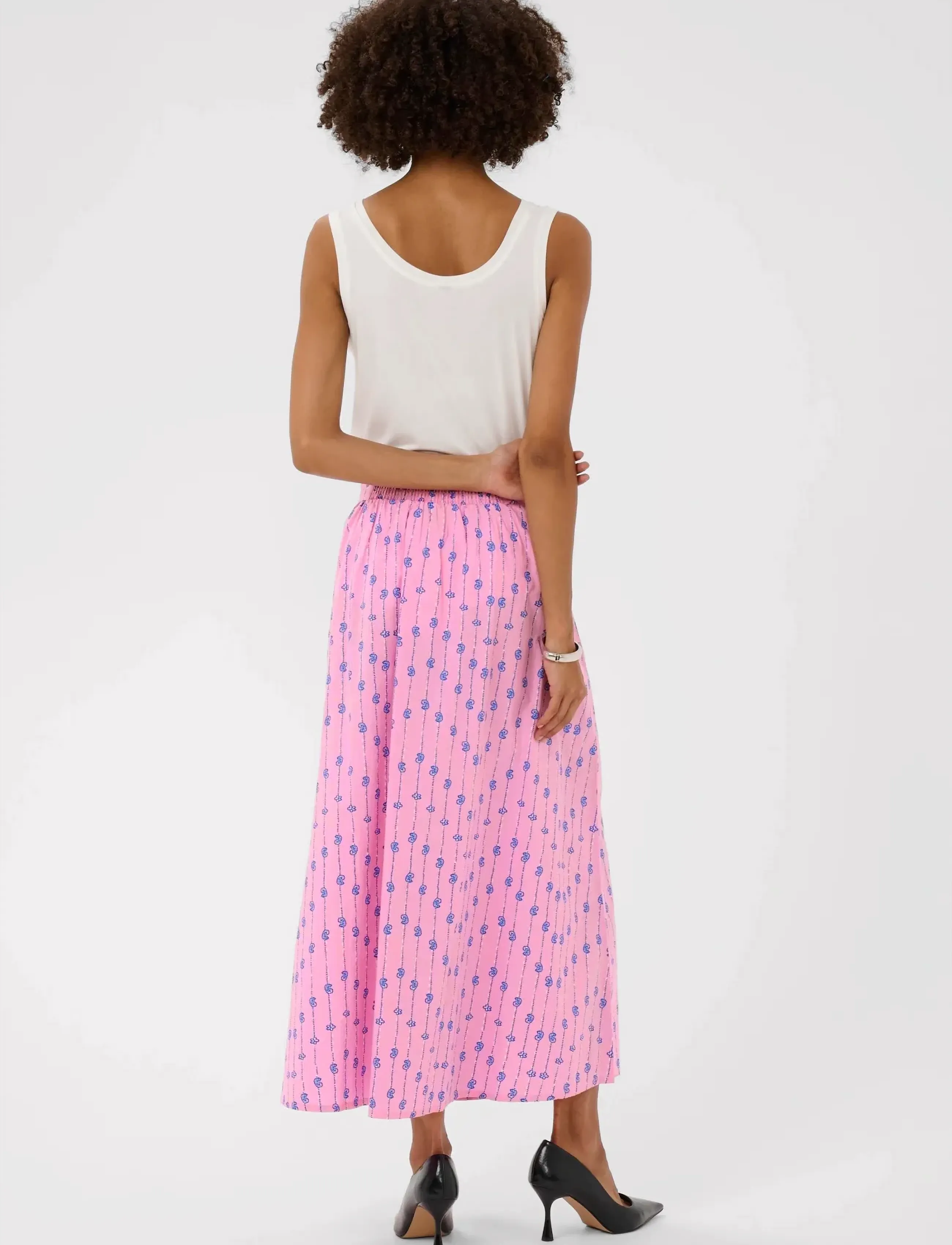 Culture - CUmarco Olena Skirt - maxi röcke - begonia pink/nautical blue - 3