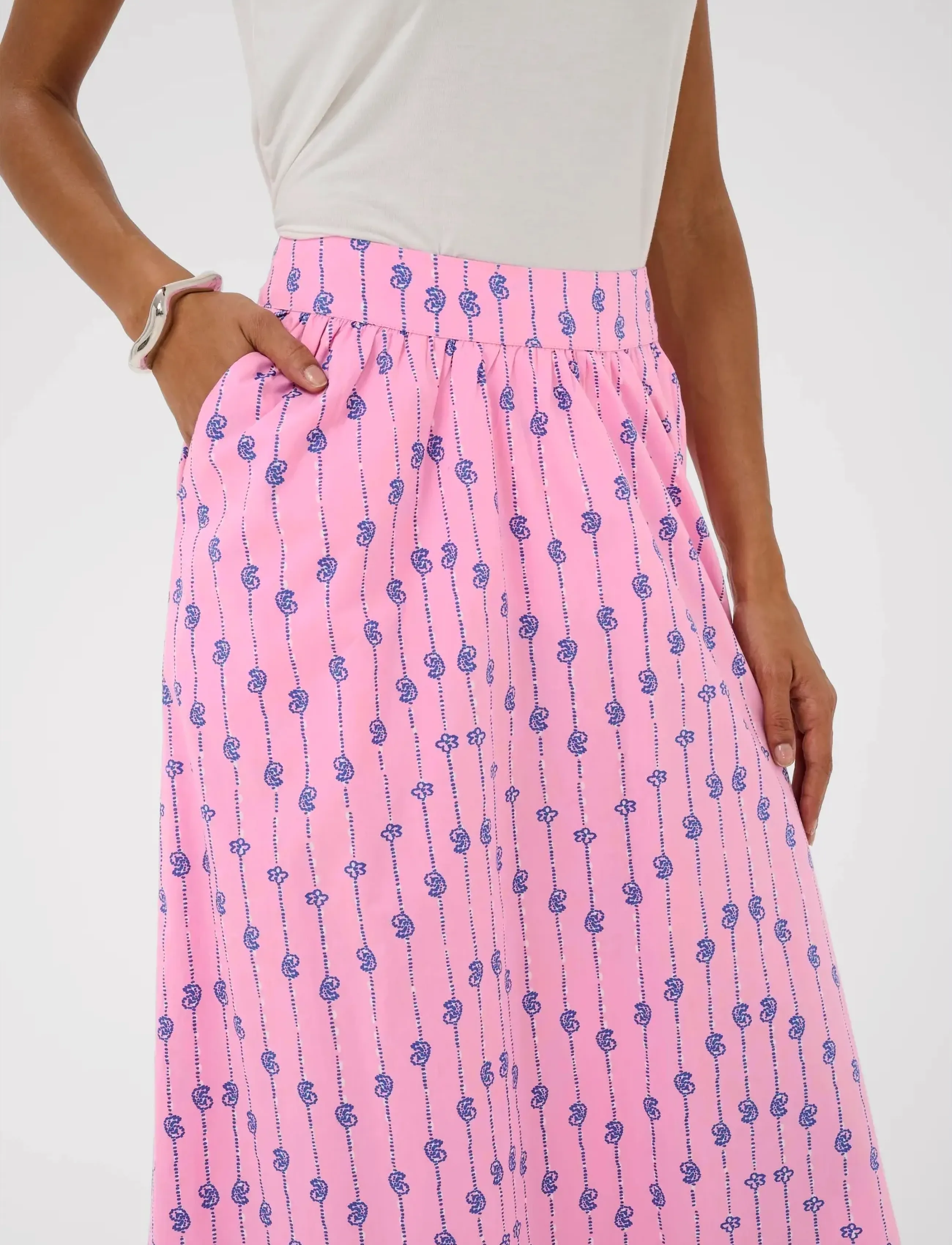 Culture - CUmarco Olena Skirt - maxi röcke - begonia pink/nautical blue - 4