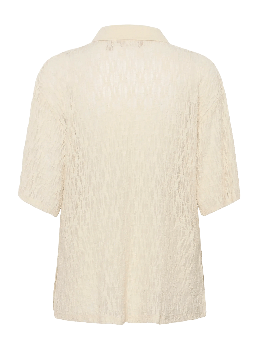 Culture - CUkine Lace Tee - kurzärmelige blusen - whitecap - 2