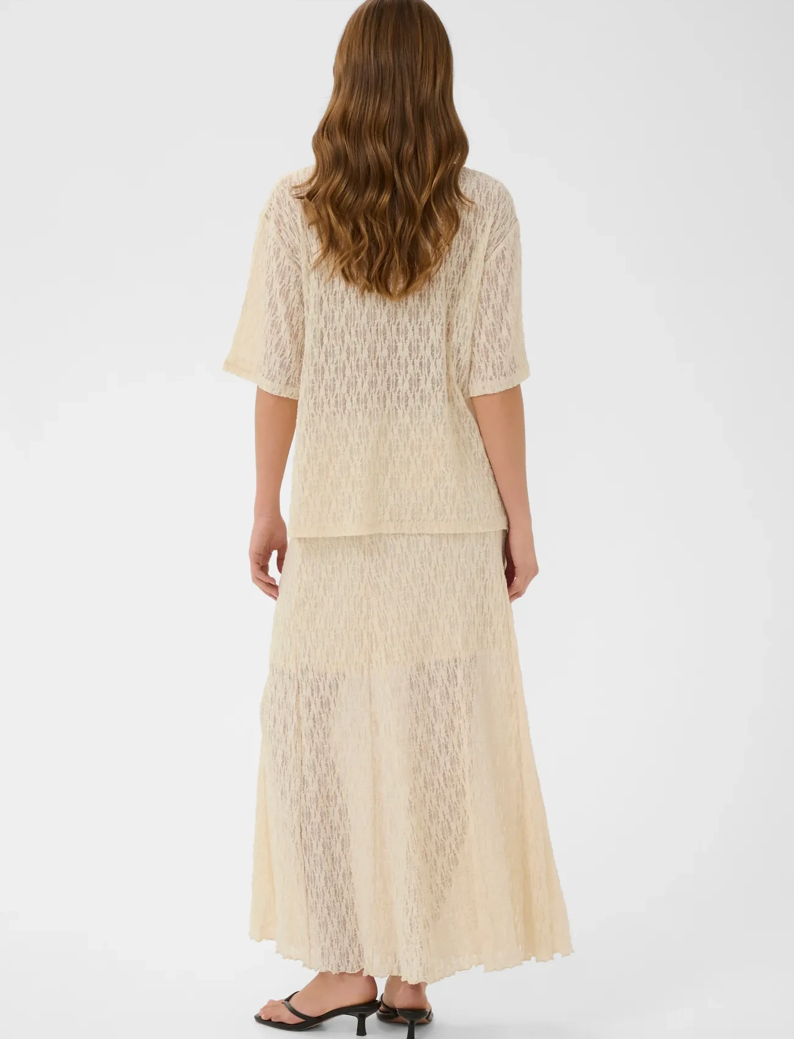 Culture - CUkine Lace Skirt - strikkede nederdele - whitecap - 4