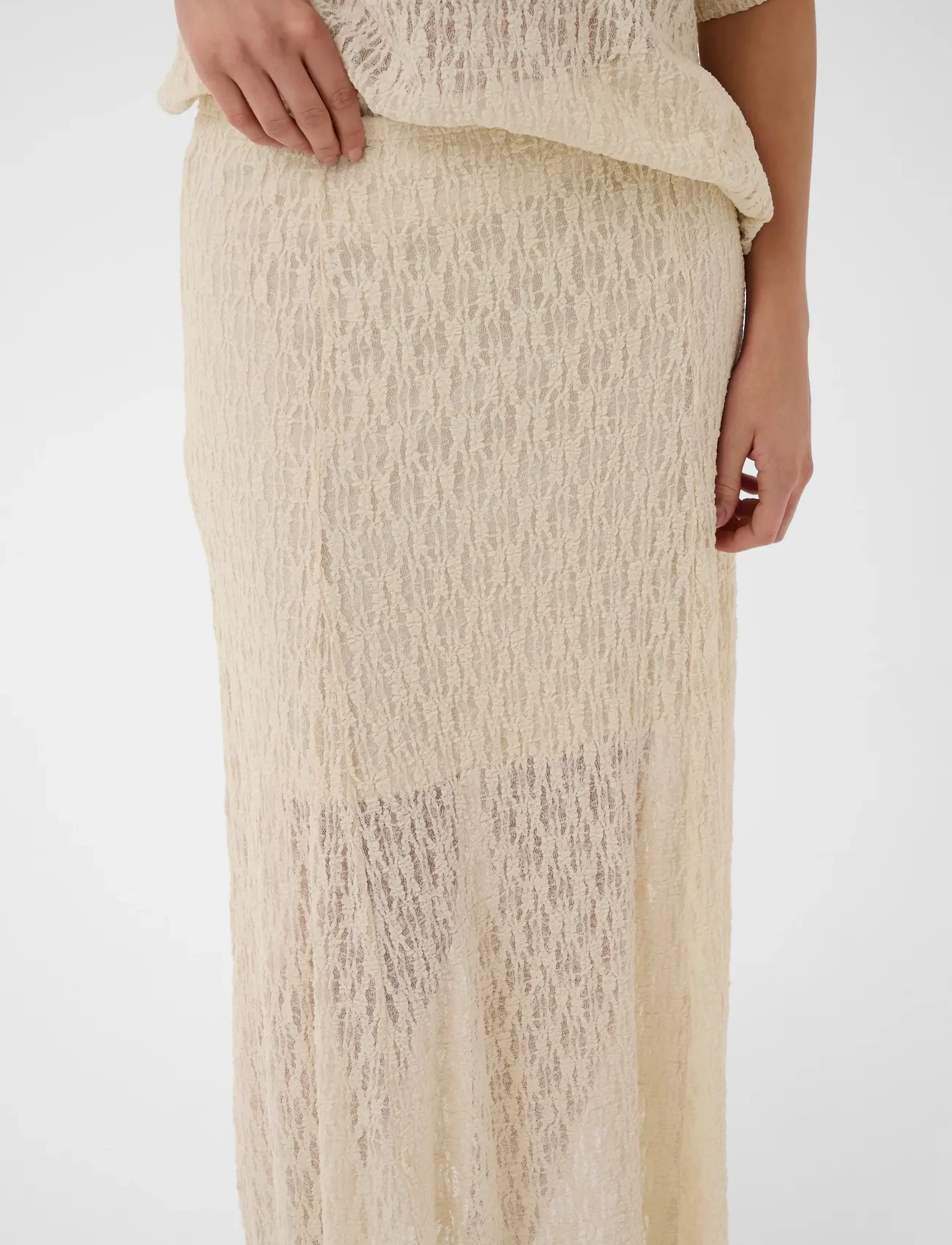 Culture - CUkine Lace Skirt - strikkede nederdele - whitecap - 5