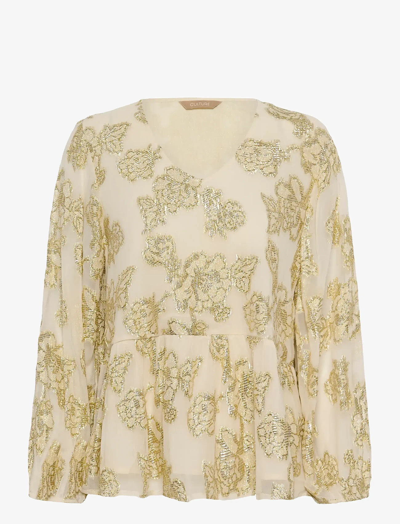 Culture - CUbuda Floi Blouse - langærmede bluser - whitecap - 1