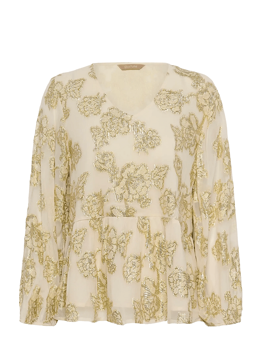 Culture - CUbuda Floi Blouse - langärmelige blusen - whitecap - 1