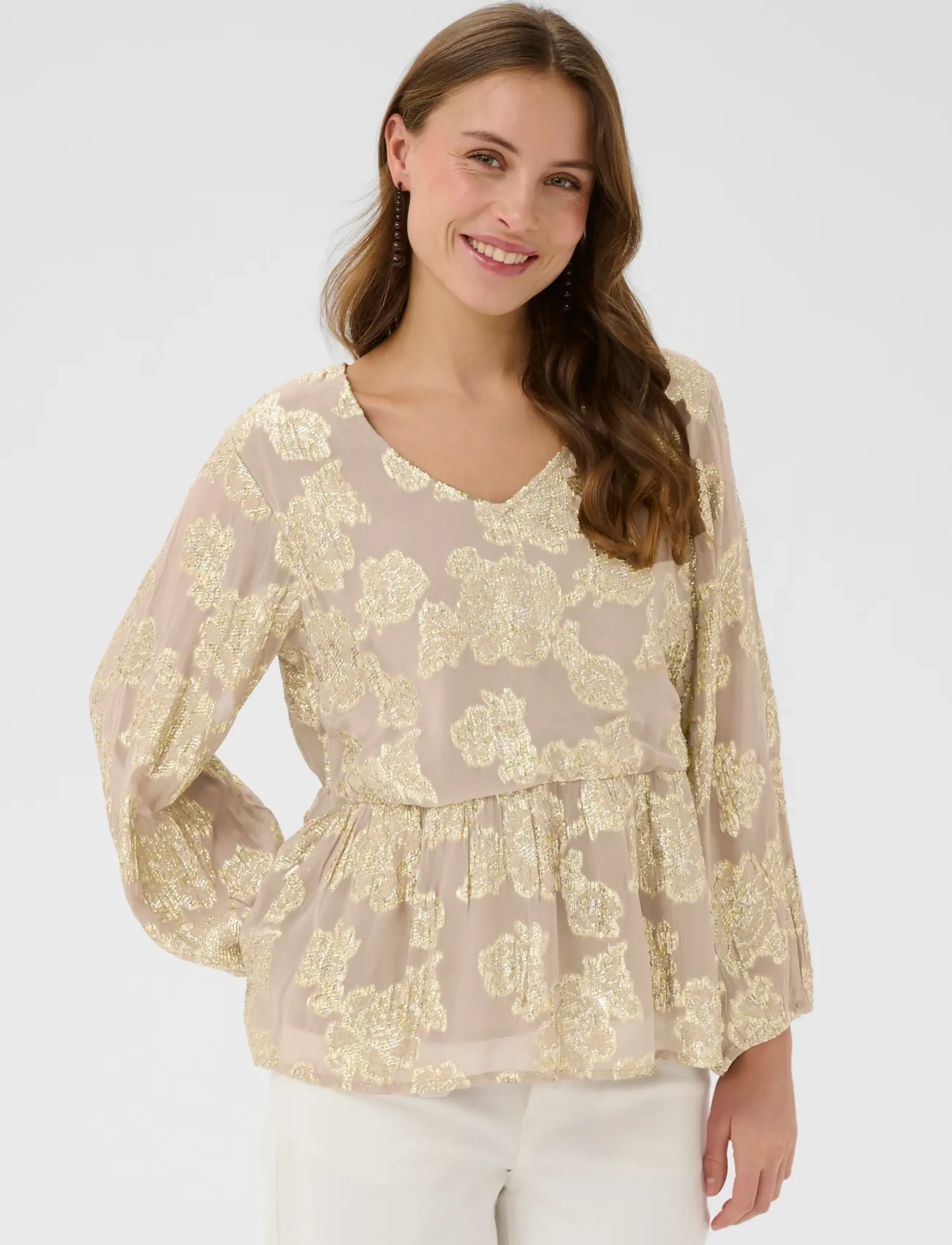 Culture Cubuda Floi Blouse, L, Multi/patterned, Bluser > Langærmede, Dame